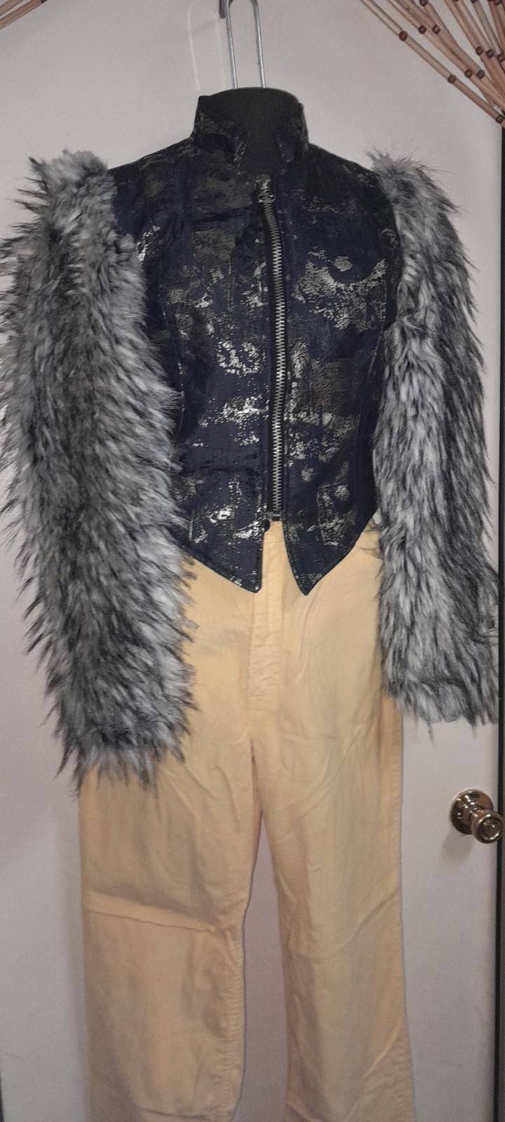 Vtg 90s Y2K RARE 2000s Custom Costume Disney Channel? Fur Rock Glam Stage Jacket