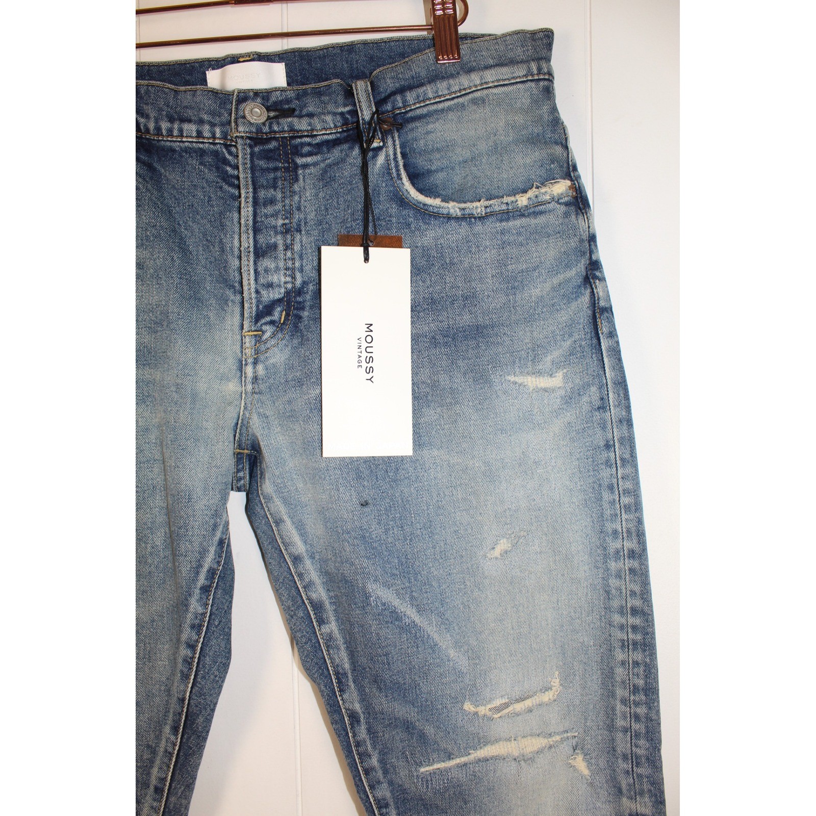 NWT Moussy Scranton Tapered Vintage Jeans Intentional Distressed NWT Stretch 33