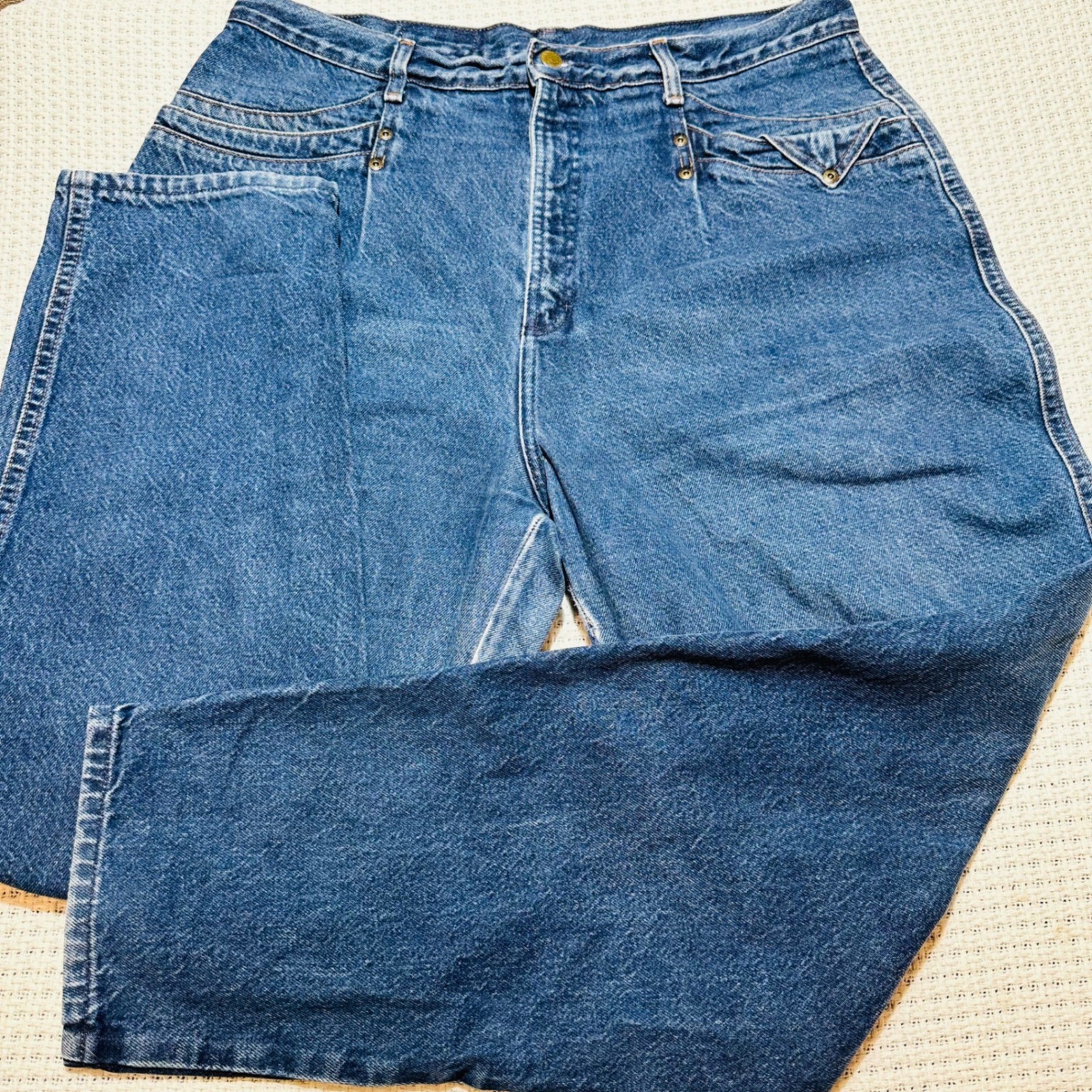Vintage Rocky Mountain Western Jeans Womens 19/20 Blue High Waist Tapered V-Back