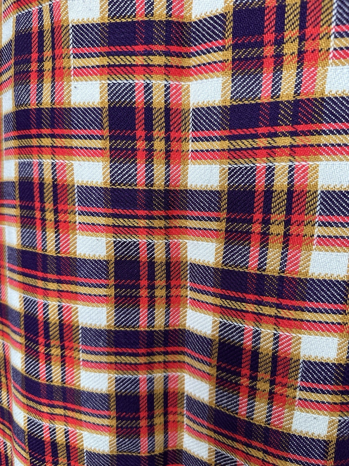 Plaid Jumper Dress Dutchmaid 70s Zip Front Pockets Size 38 Vintage