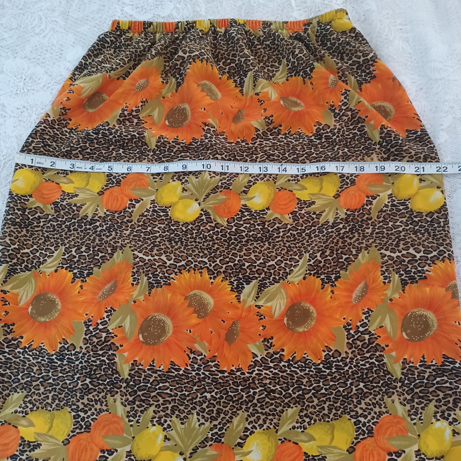 VINTAGE CERVELLE ART-TO-WEAR MAXIMALISM „MIDAXI” (34″) SKIRT LARGE* CURVY FIT