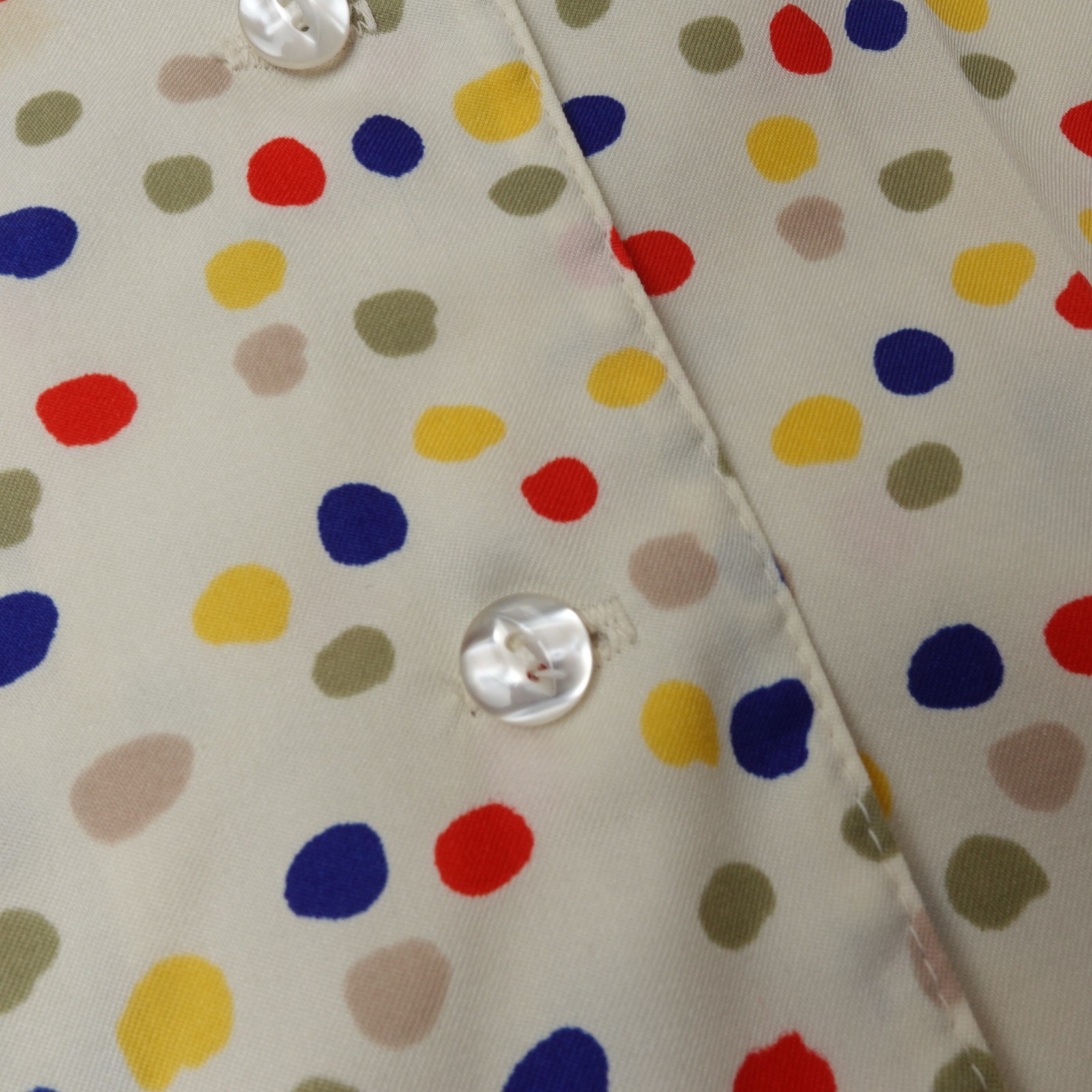 Vintage 70s Polka Dot Art Dots AOP Button Shirt Phyllis Sidney Shaker Sport XL