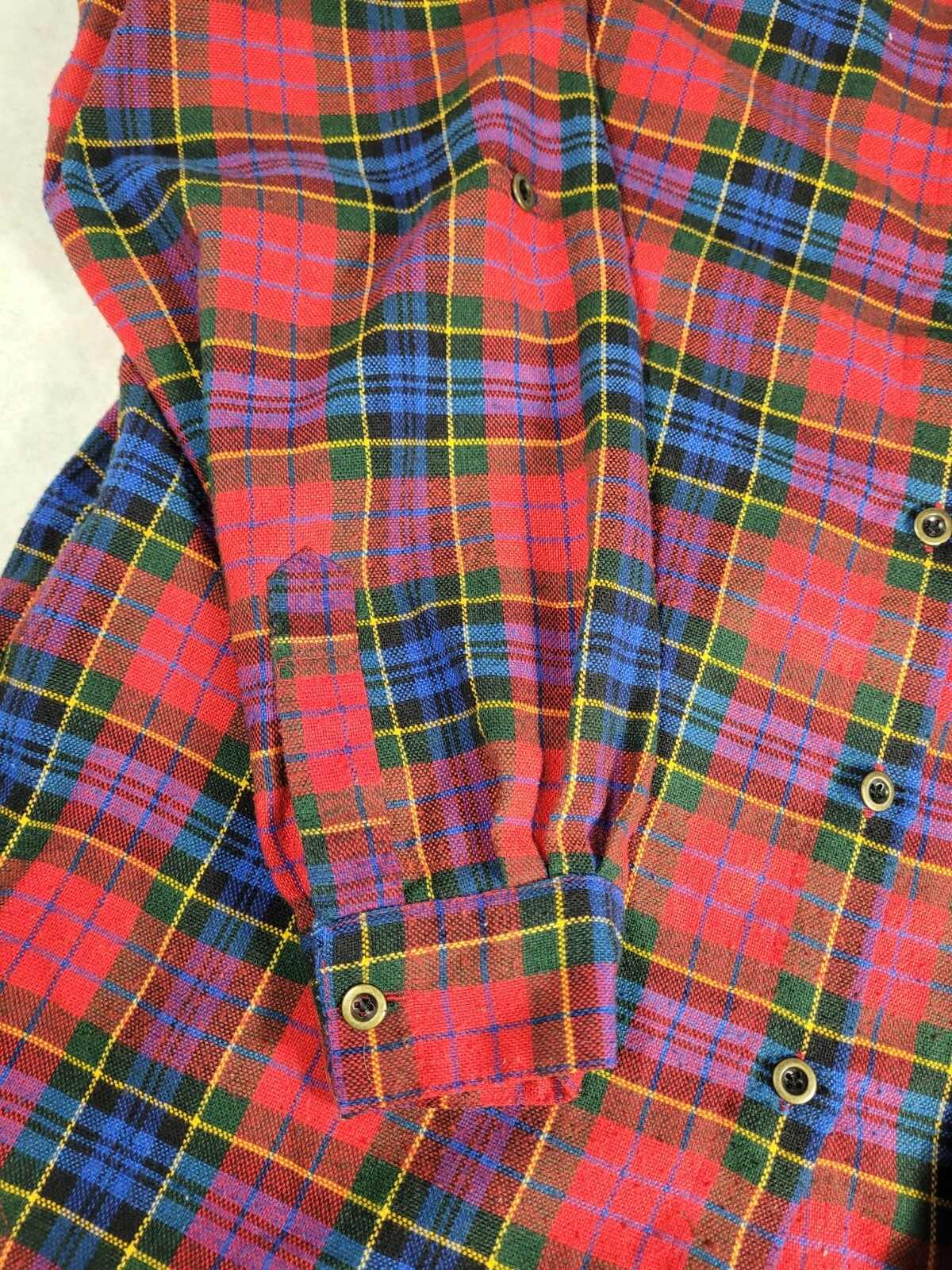 Vintage Parcours by TanJay Plaid Polyester/Cotton Shirt Blouse Top Size 10