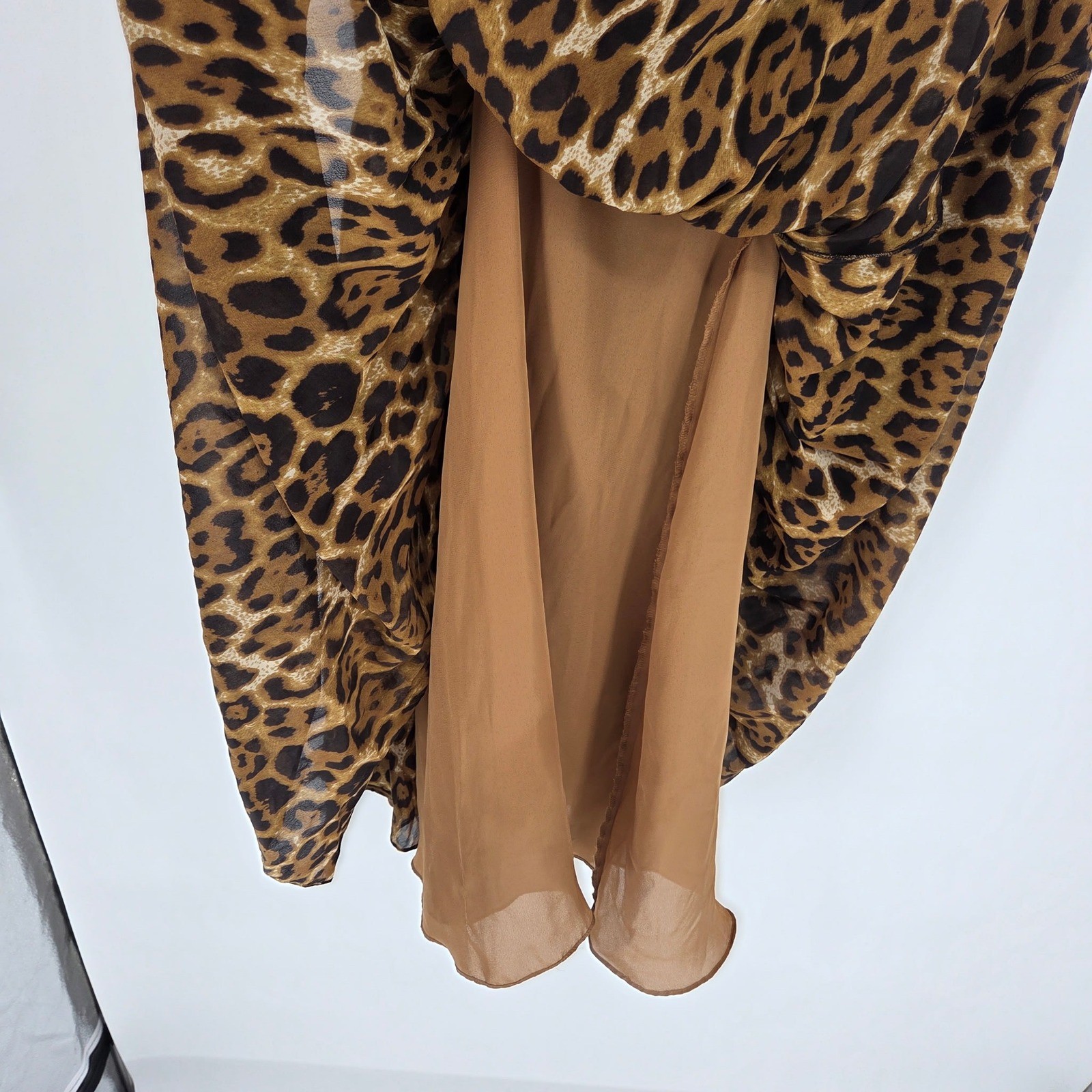Vintage Spiegel 100%Silk Leopard Print Cocktail Dress Mob-wife Lolita Siren Sz10