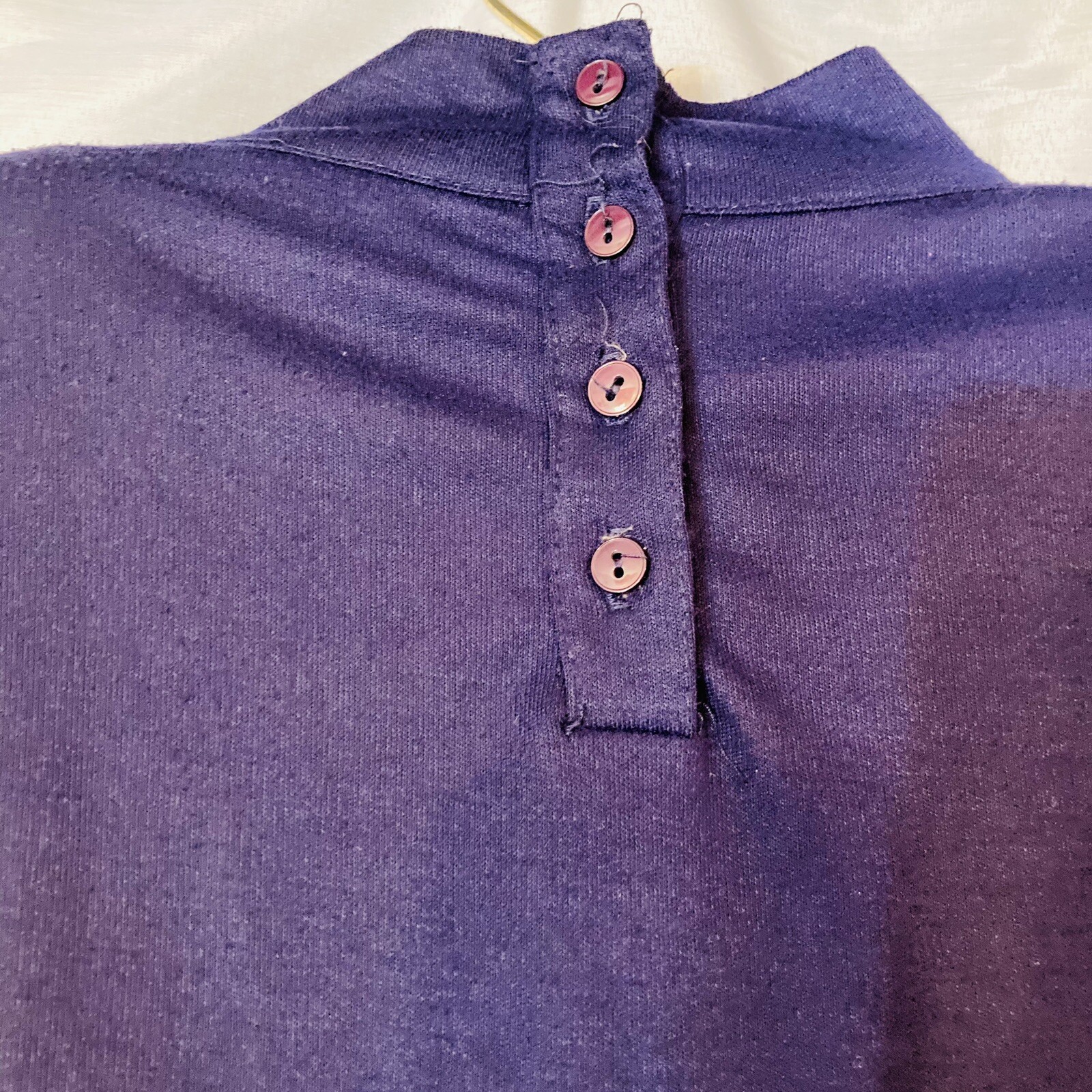 VTG 1980s Purple Dress Positive Attitude Shoulder Pads Mock Neck Midi 13/14 Lg L