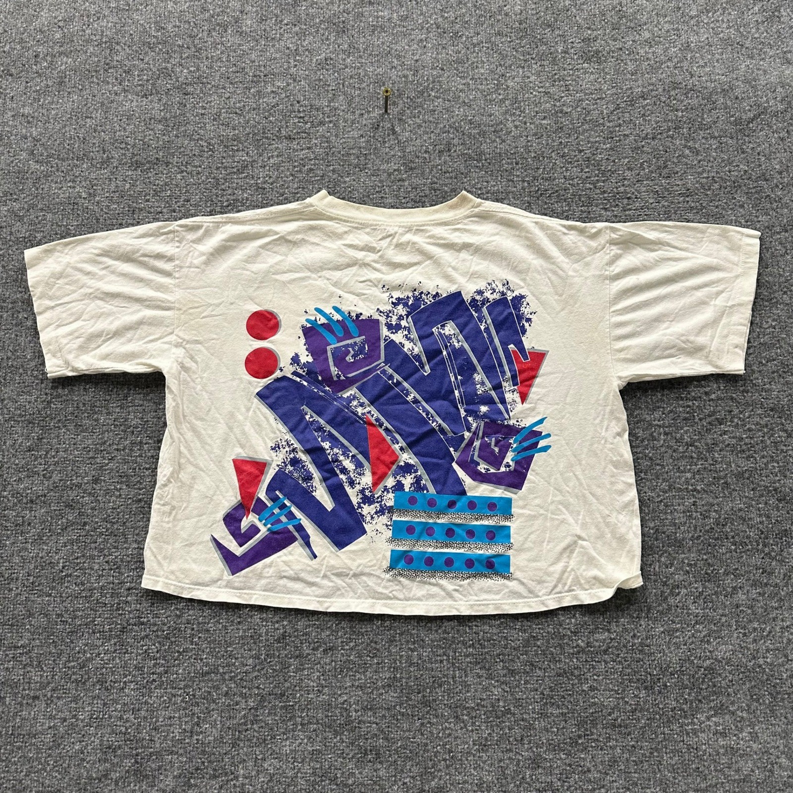 Vintage T-Shirt Womens Size OSFA White Cotton 90s Graphic Cropped