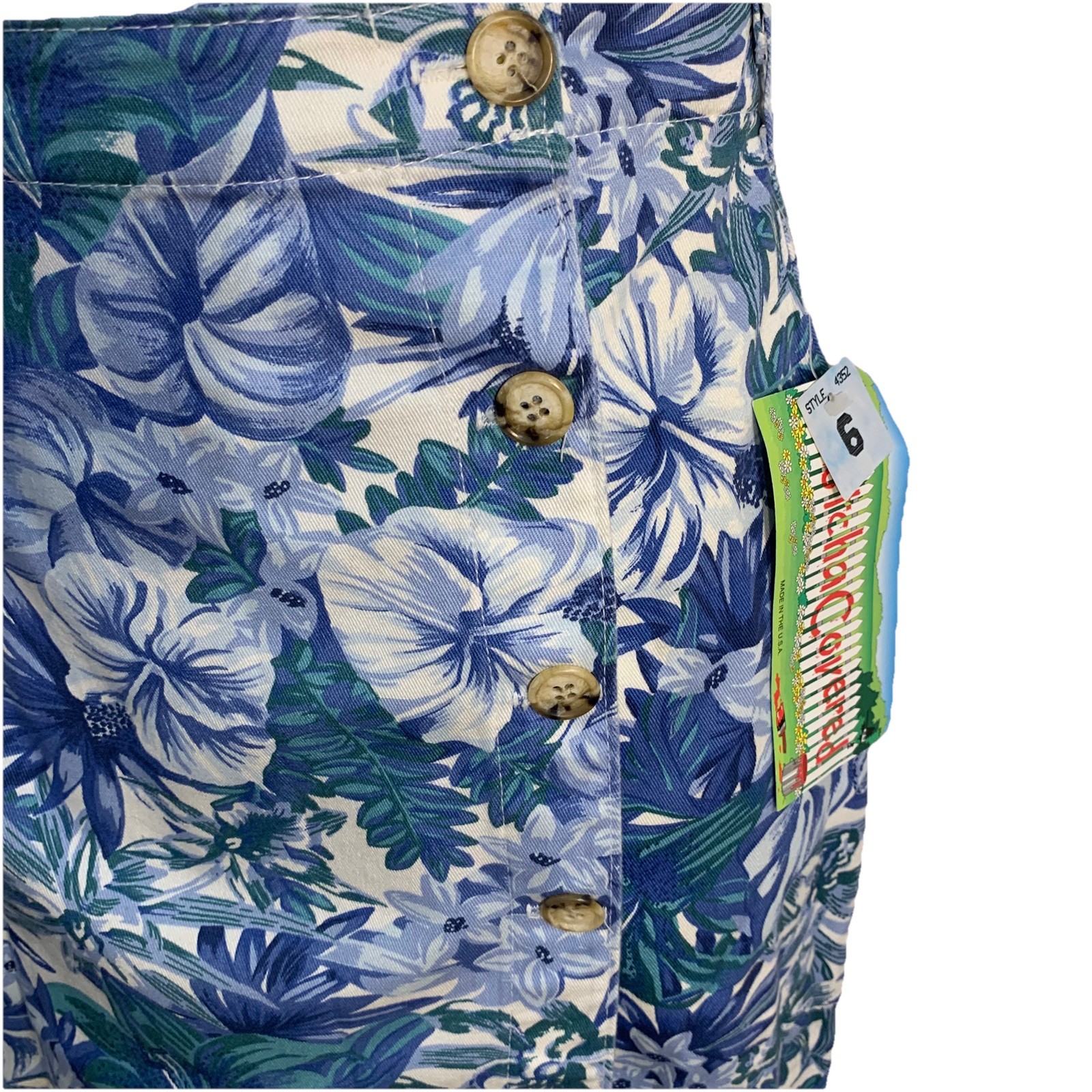 Vintage NWT Gotcha Covered Blue Floral Wrap Skirt 6 Cottagecore Y2K Resortcore