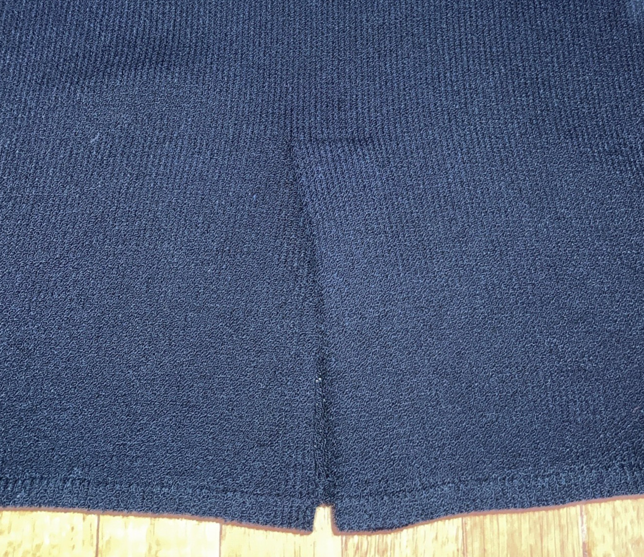 classic vintage St. John Marie Gray knit Santana Dress black / blue sz 6 pockets