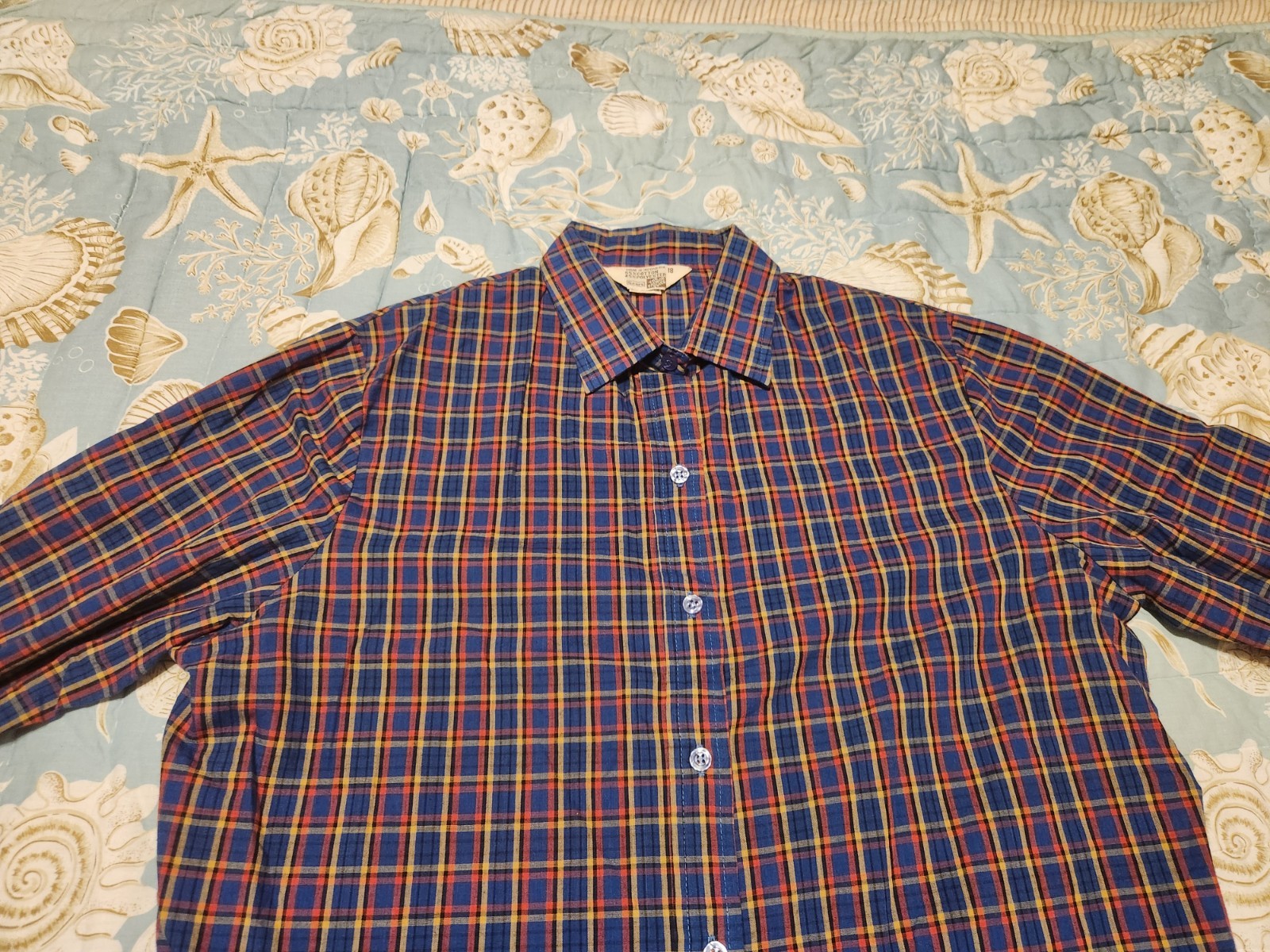 Vintage Plaid Shirt 70’s 80’s Sears The Fashion Place Size 18