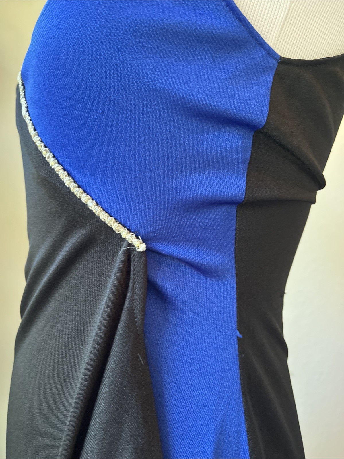 Vintage Climax By David Howard 70s Disco Colorblock Rhinestones Dress Size 5/6