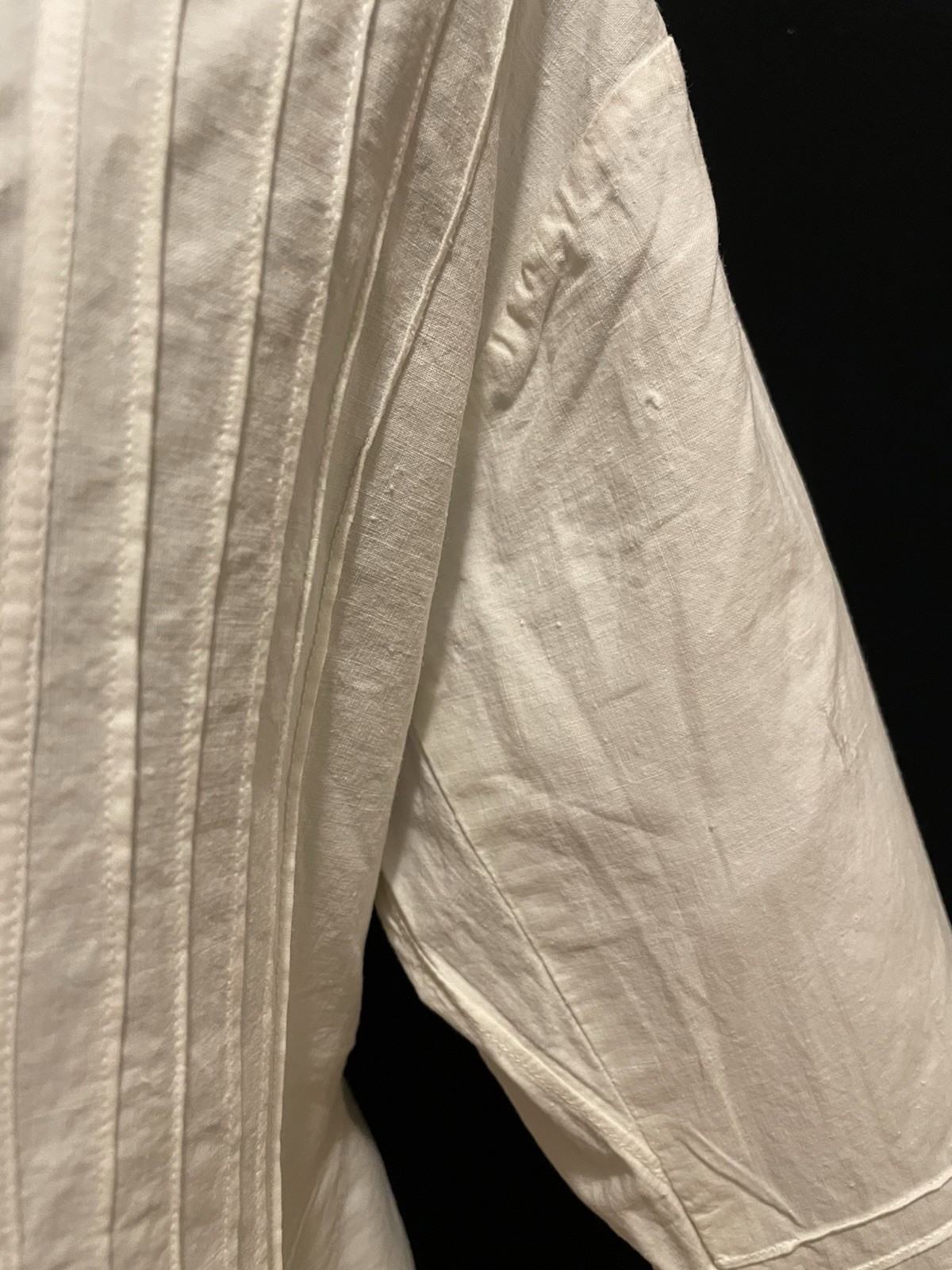 Vintage White Cotton Cut Lace Top Pin-tuck Mother Of Pearl Buttons Sz S/M