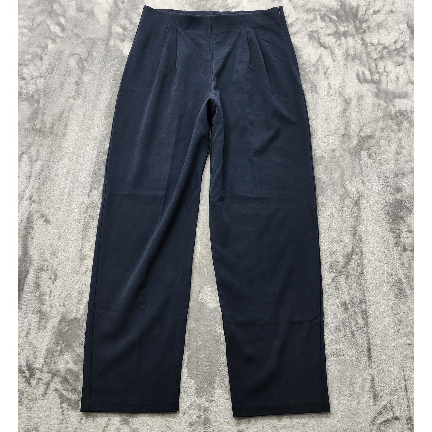 Vintage JM Collection Pants Womens 14 Blue High Rise Pleated Tapered Side Zip