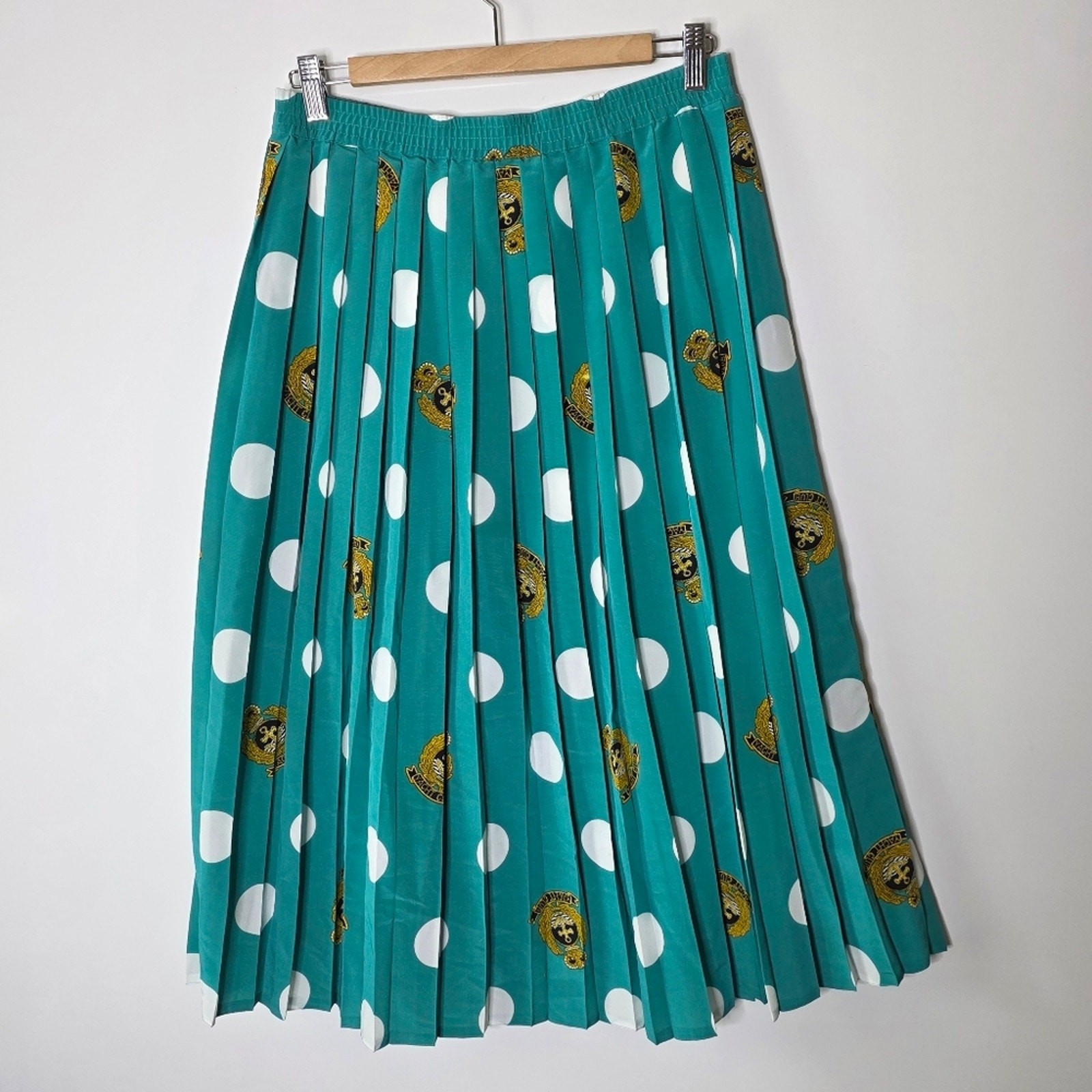 Vintage Sylbo Rocks Waist Lined Colorful yacht club crest pleated Skirt *Flawed