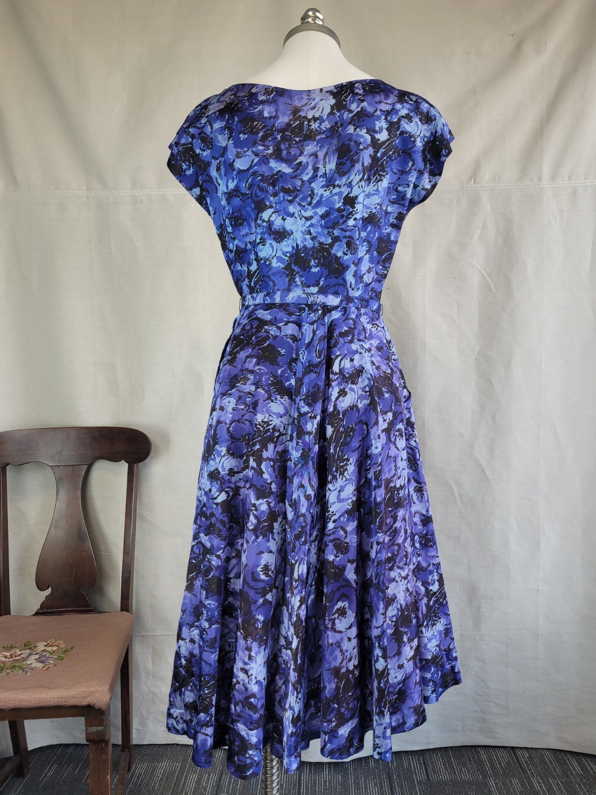1950s Jay Herbert Tafetta Cocktail Dress w/ Crinoline