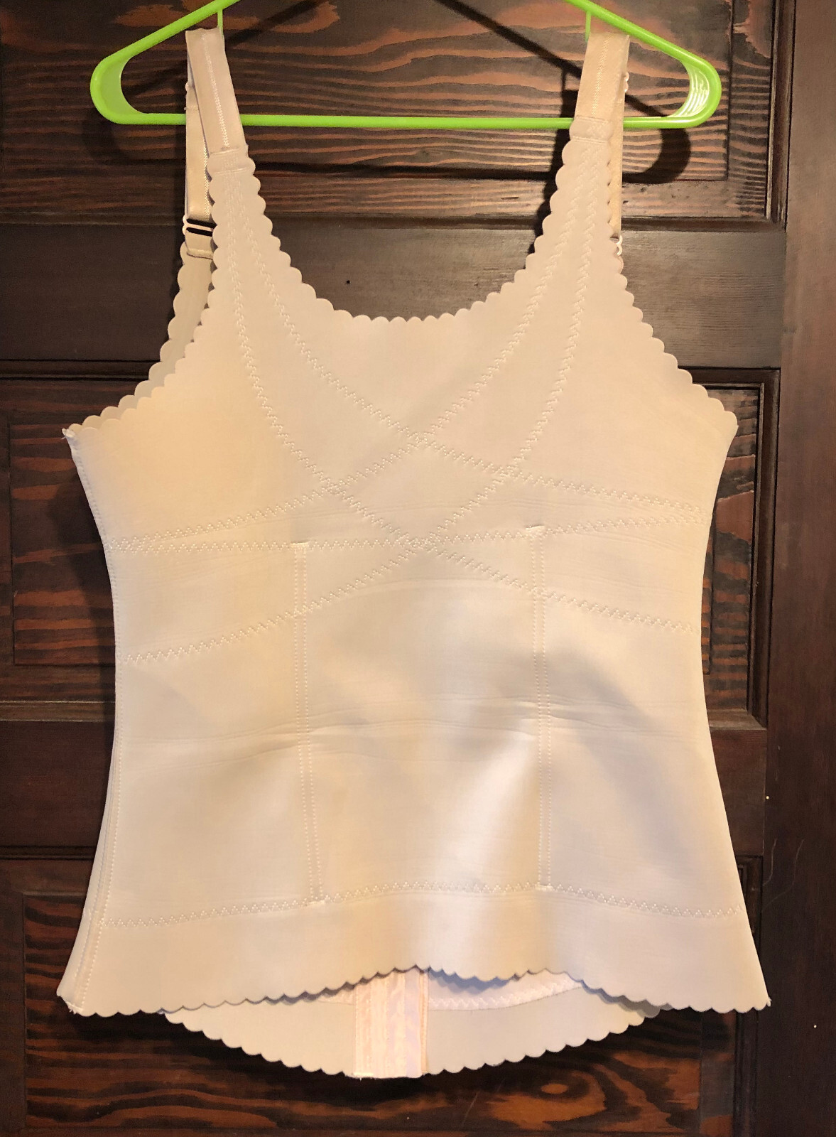 Women’s Vintage PRIMA VALENTINA Shapewear Top Beige Hook Back Tank Size 2X