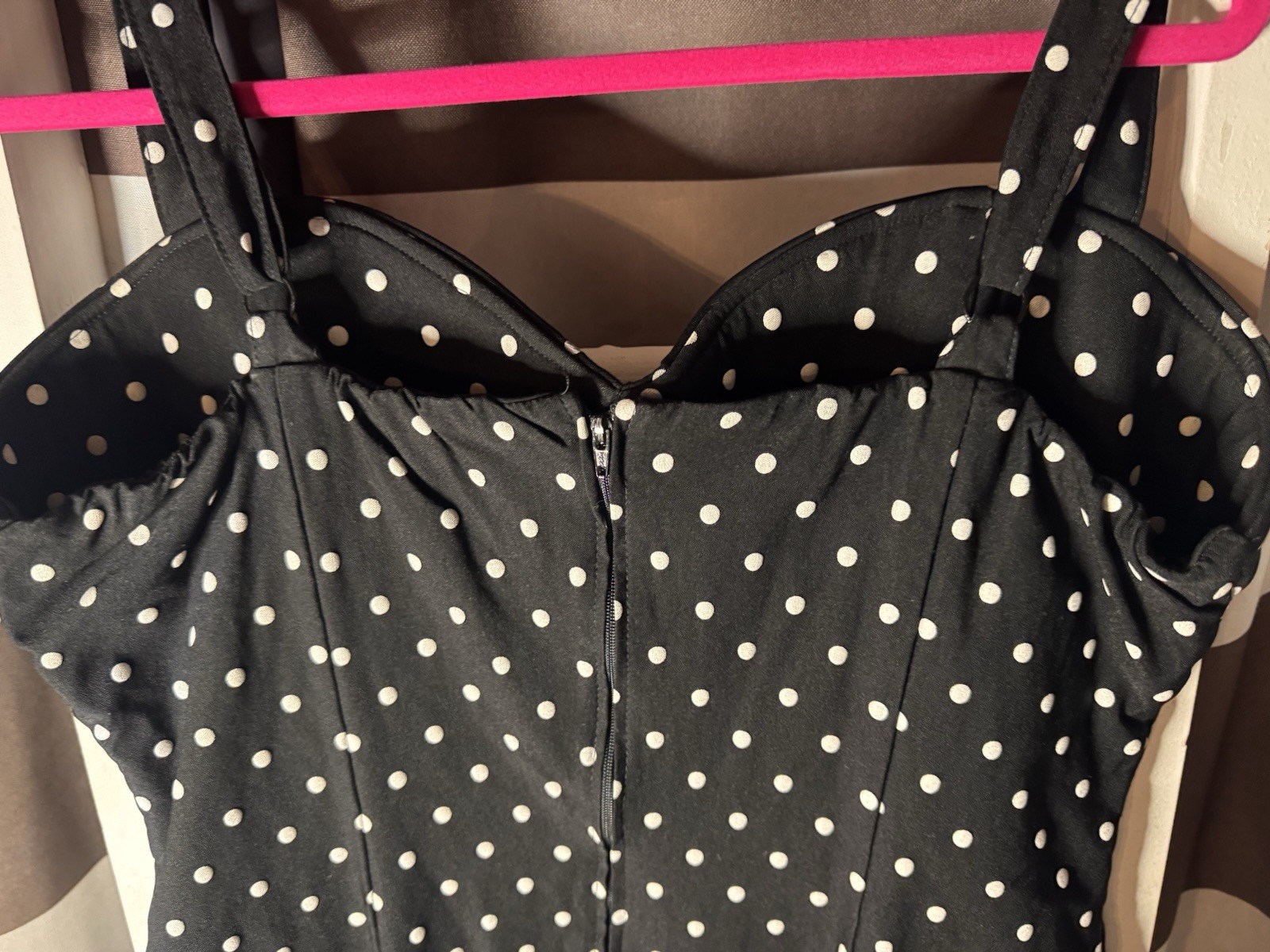 1950s Vintage Rockabilly Pinup Girl Polka Dot Swing Dress Size 2XL