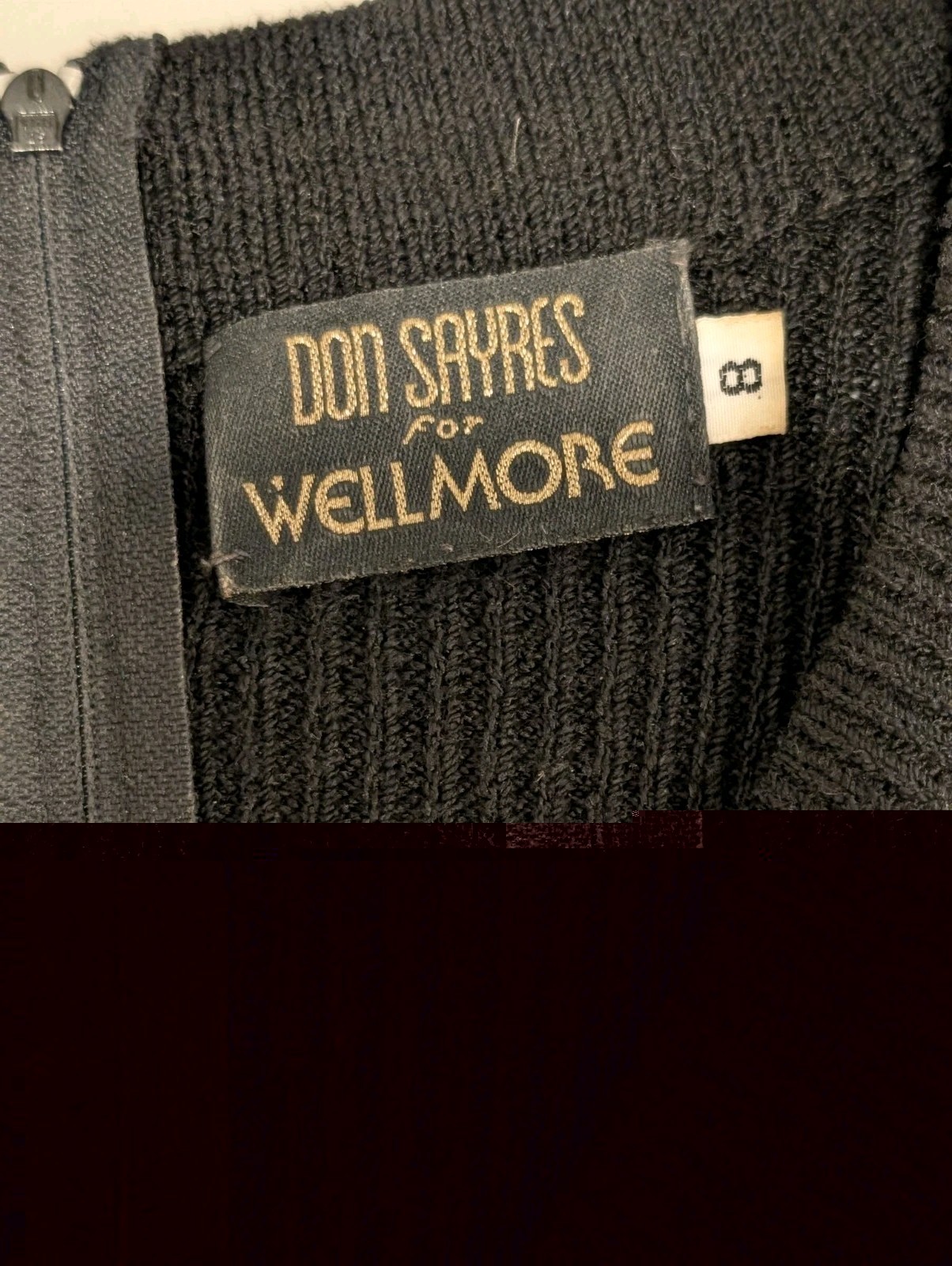 Lillie Rubin Don Sayres For Wellmore Wool Blend Black Sweater Dress Sz 8