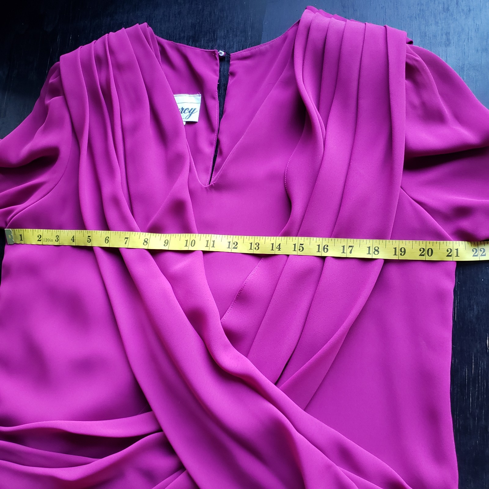 1980s Darcy Dress Modern Size 12 Magenta Draped Sheath Golden Girls Date Night
