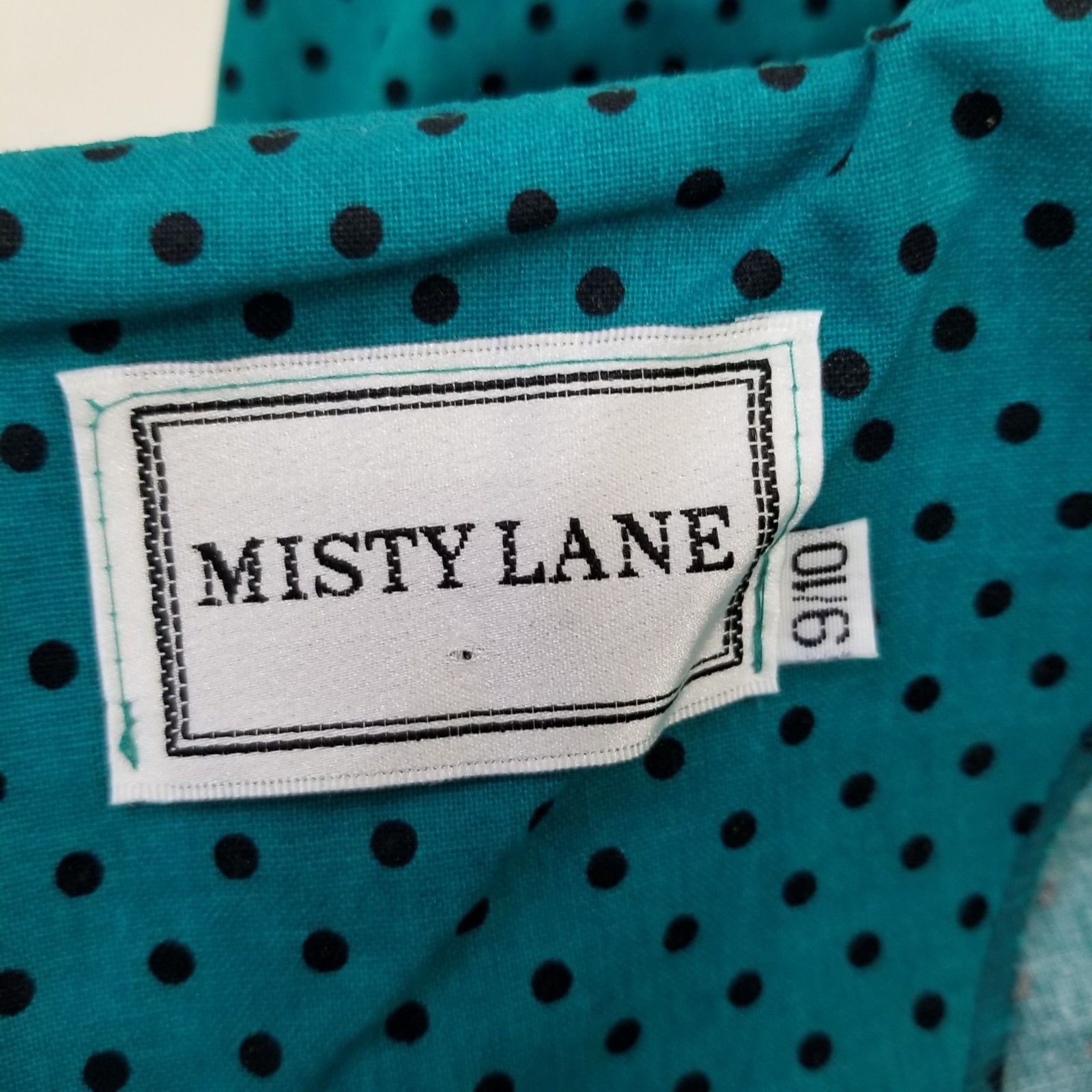 Misty Lane 9 10 Sailor Dress Green Black Polka Dot Vintage Cosplay Fitted Bow