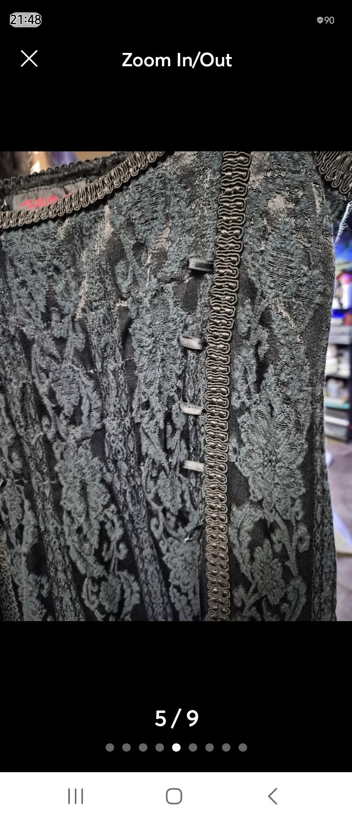 Vintage Full Length Strapless Gothic Brocade Gown