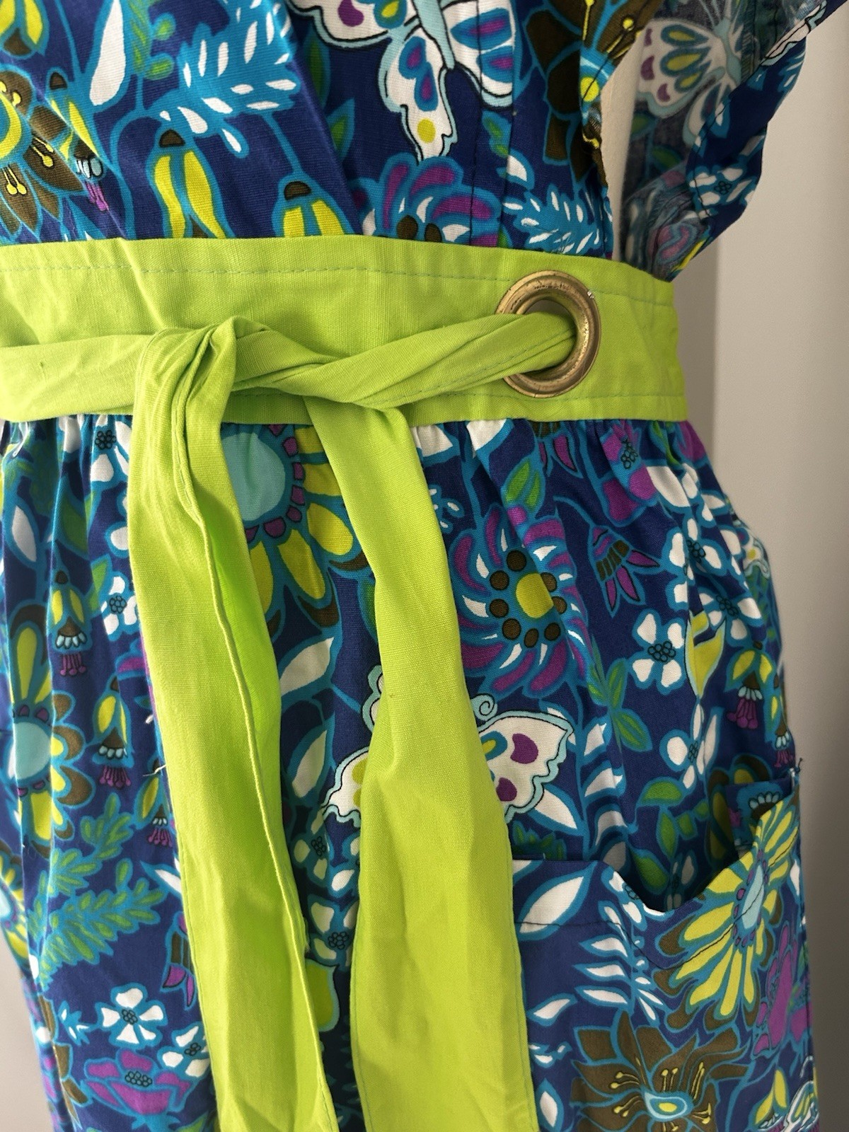 Vintage Wraparound Dress By Design House Unique Japan Cotton Small Medium