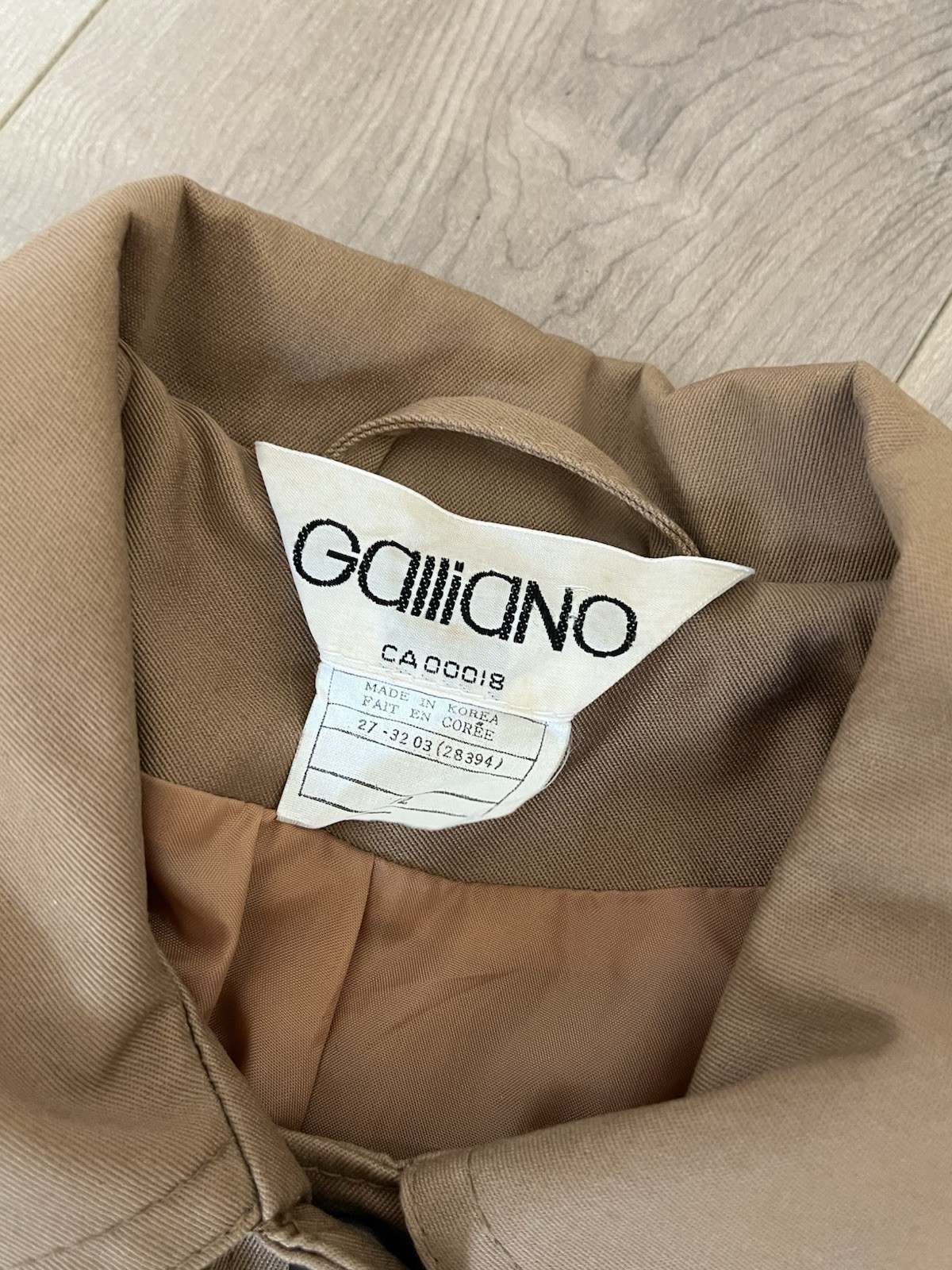 Vintage Trench coat Brand John Galliano 1970s 1980s.