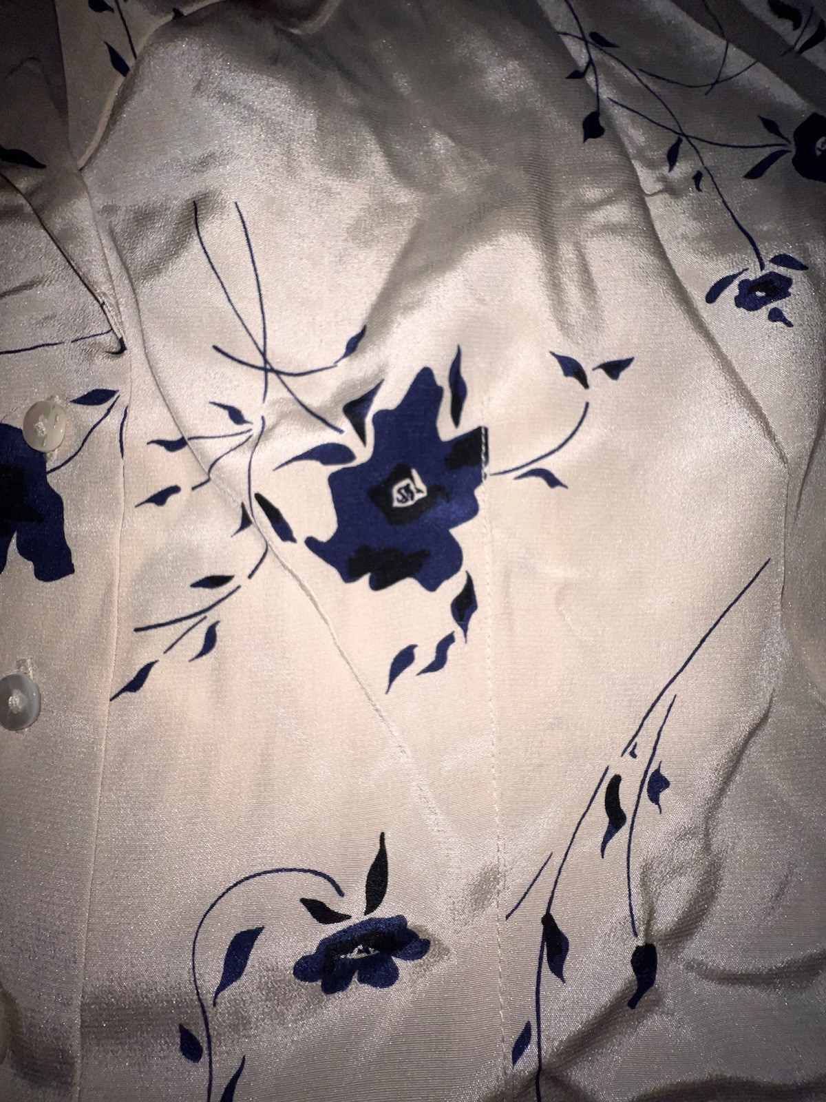 Vintage 90s Casual Corner 100% Silk Short Sleeve Blouse Coquette Corpcore Floral
