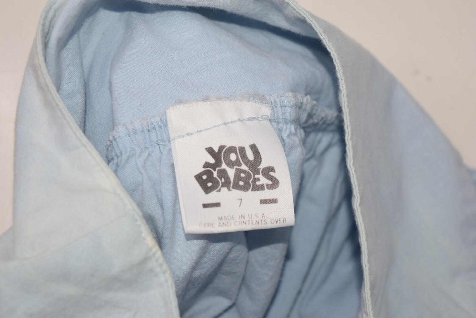 Vintage You Babes Skirt Womens 7 Blue Button Front Ruffle Maxi Cotton USA Made