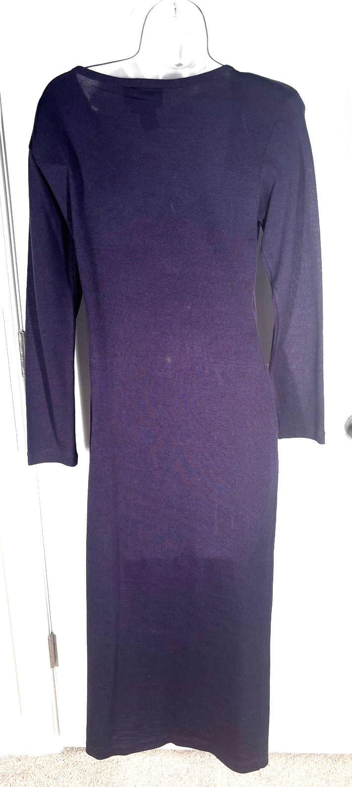 Vintage Carole Light Weight Long Sweater Dress NWT med Purple w/gorgeous beading