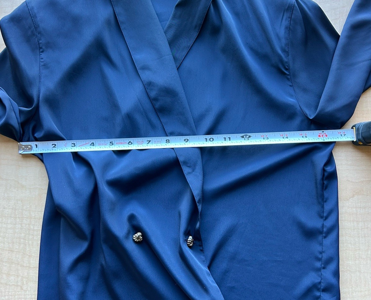 VTG Josephine Petites Double-Breasted Blouse, Size 4, Gold Crest Buttons