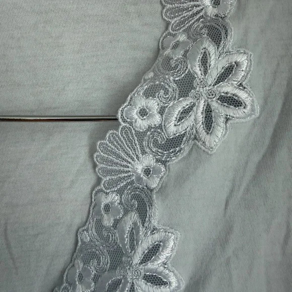 Vintage Maria Scotto WHITE cotton/modal lace embroidered robe XL made in ITALY