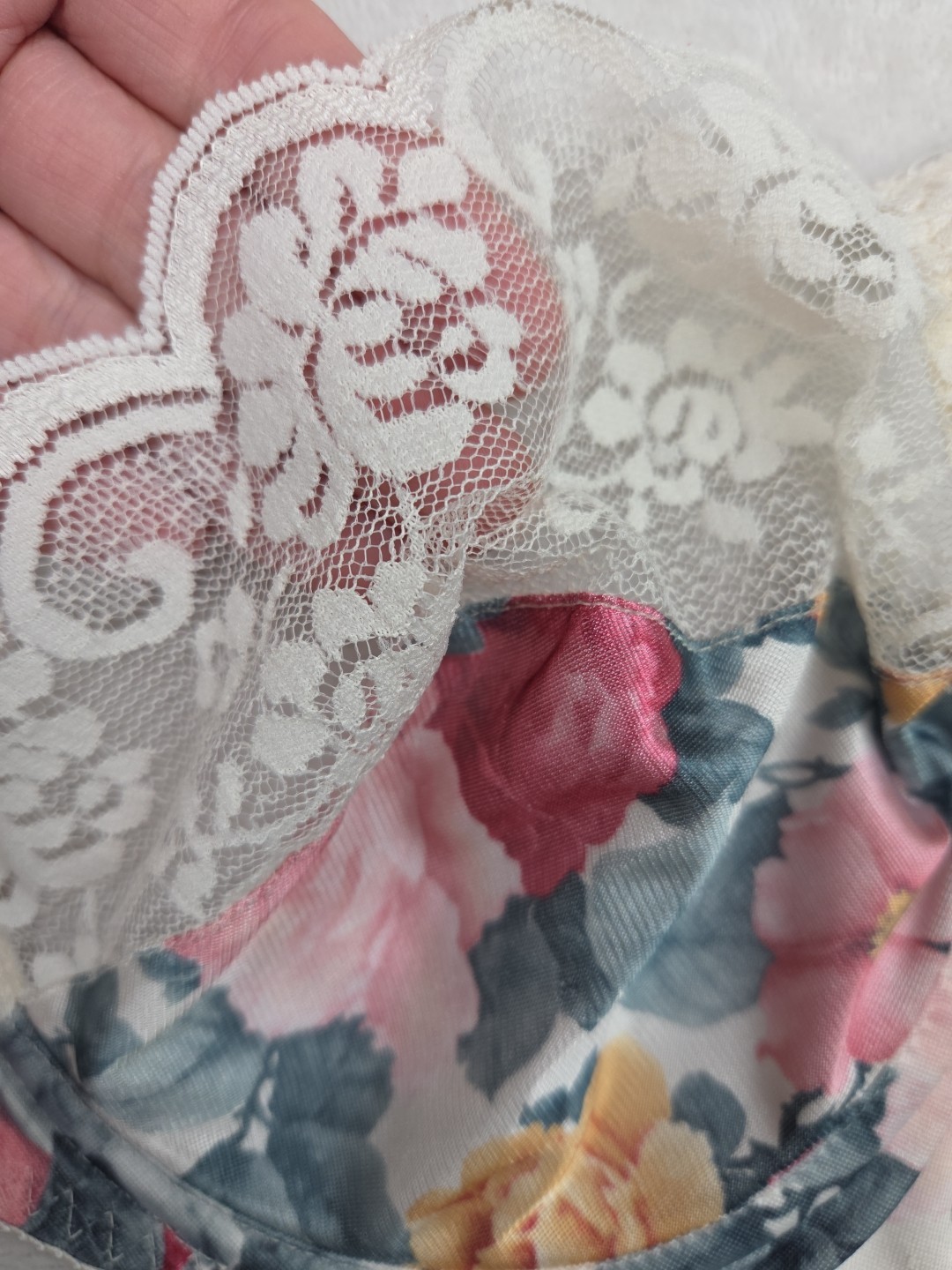 Vtg 1980s 90s Romantic Maidenform Chantilly Rose Floral Bow 7329 SIZE 34D