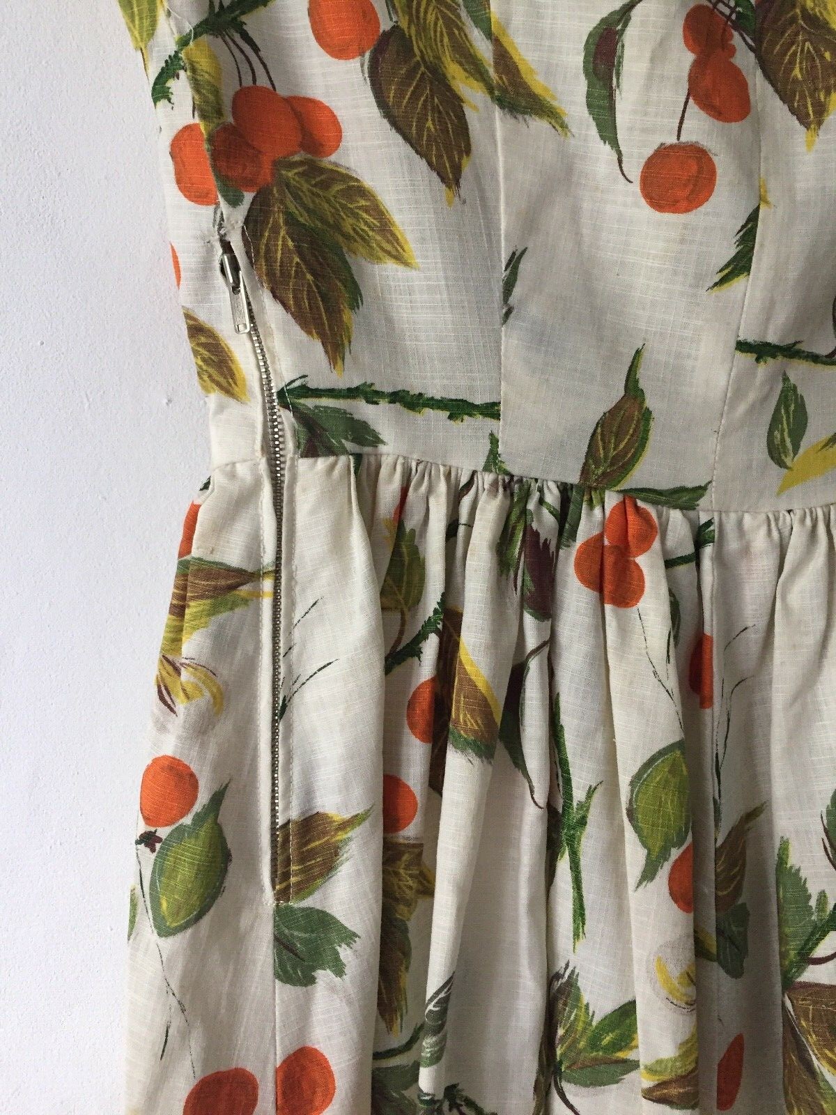 Original 50`s Cherry Dress 50s Dress Rockabilly Fundus Theater XS Vintage