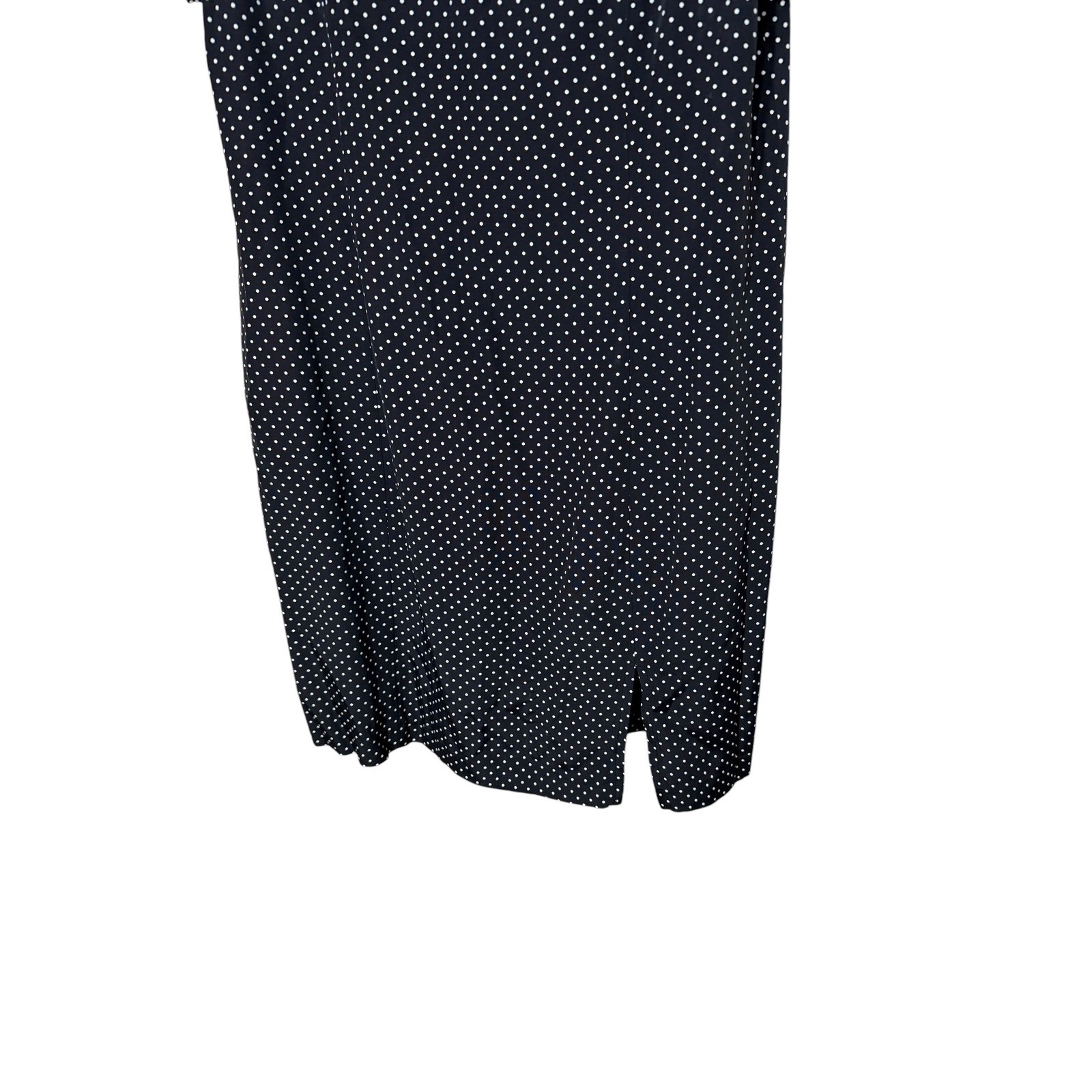 Vintage Dani Michaels Black White Polka Dot Sheath Dress 12P Short Sleeve USA
