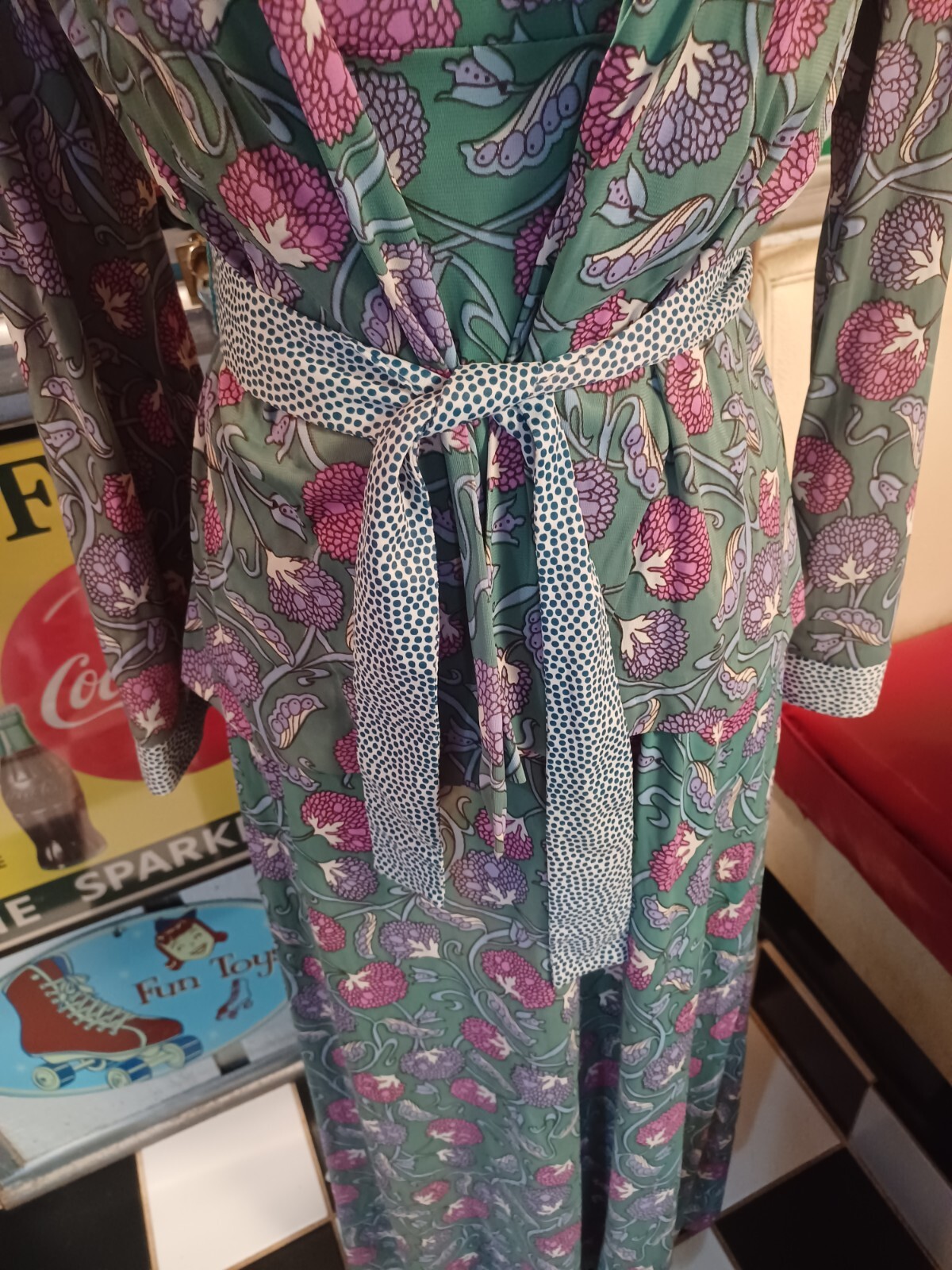 Vintage Mid-century 1970s Two-piece Maxi Dress With Jacket **FLAWS** MCM Mod