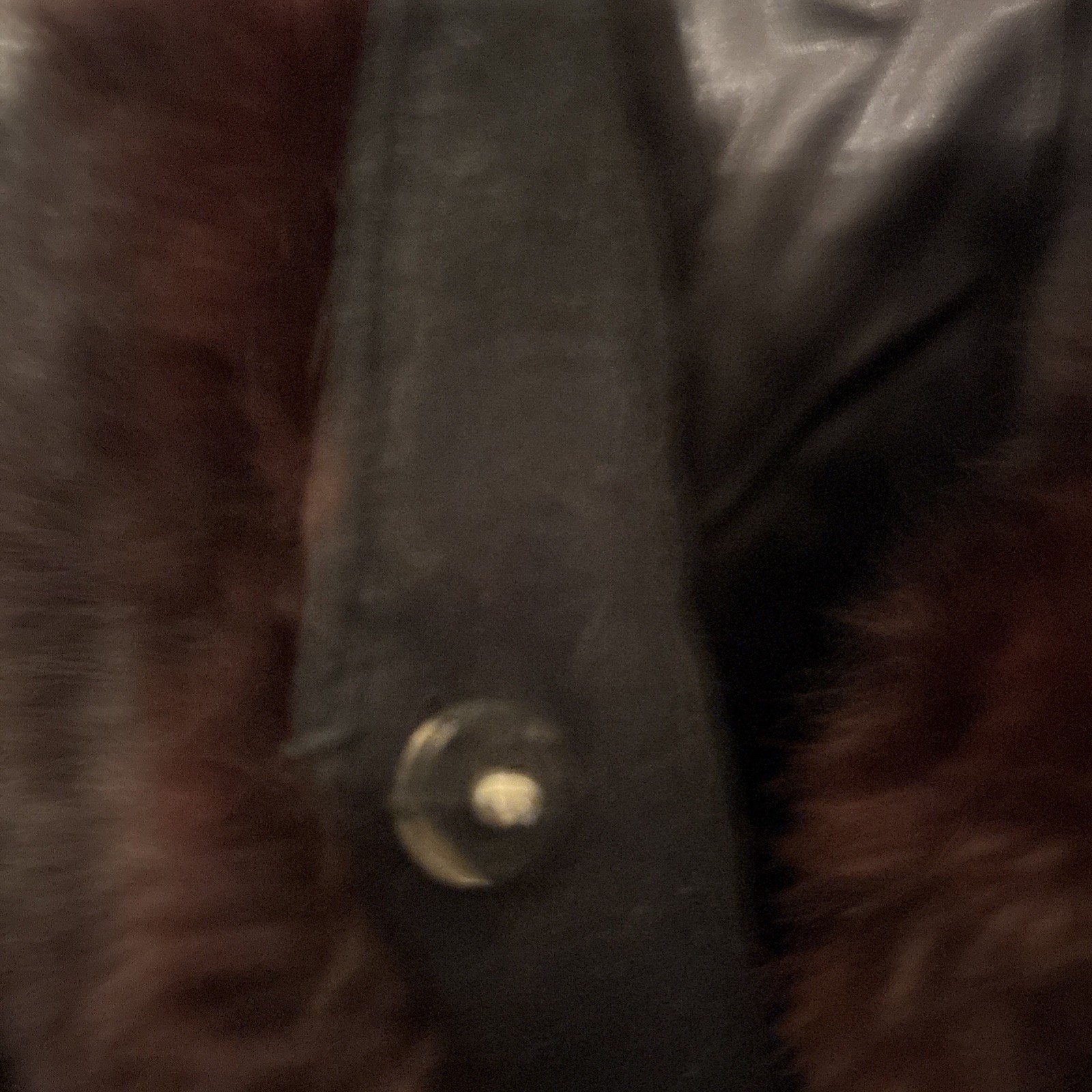 Vintage 100% Black Wool Coat With Brown Real Fur Collar Women’s Sz M/L