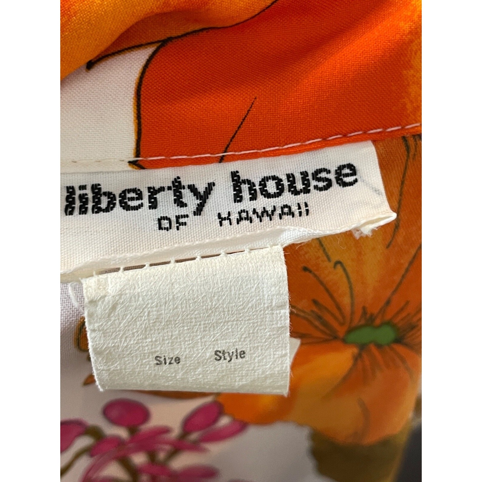 Vtg LIBERTY HOUSE Hawaiian Print Sleeveless Tiki Button Top Med