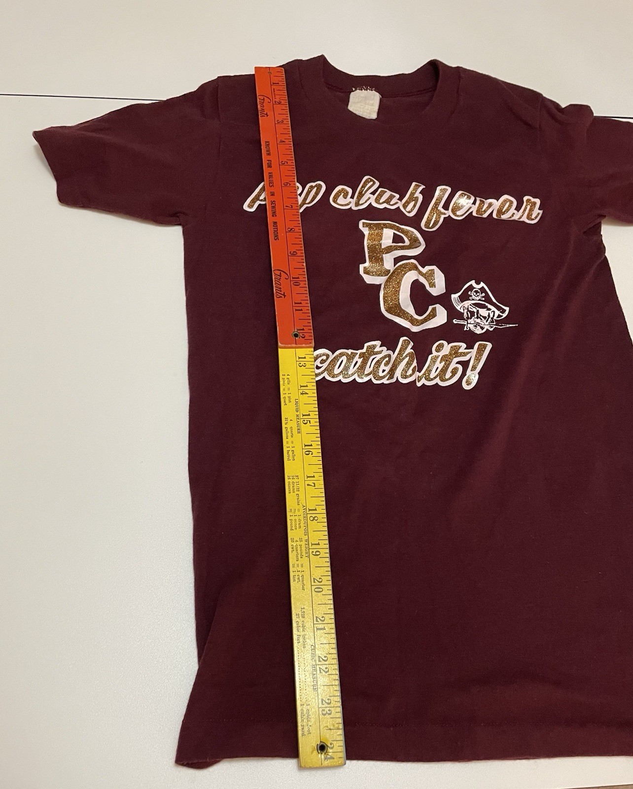 VTG 1970s Pep Club Glitter T Shirt Kentucky Hippie Indie High School sm/xs