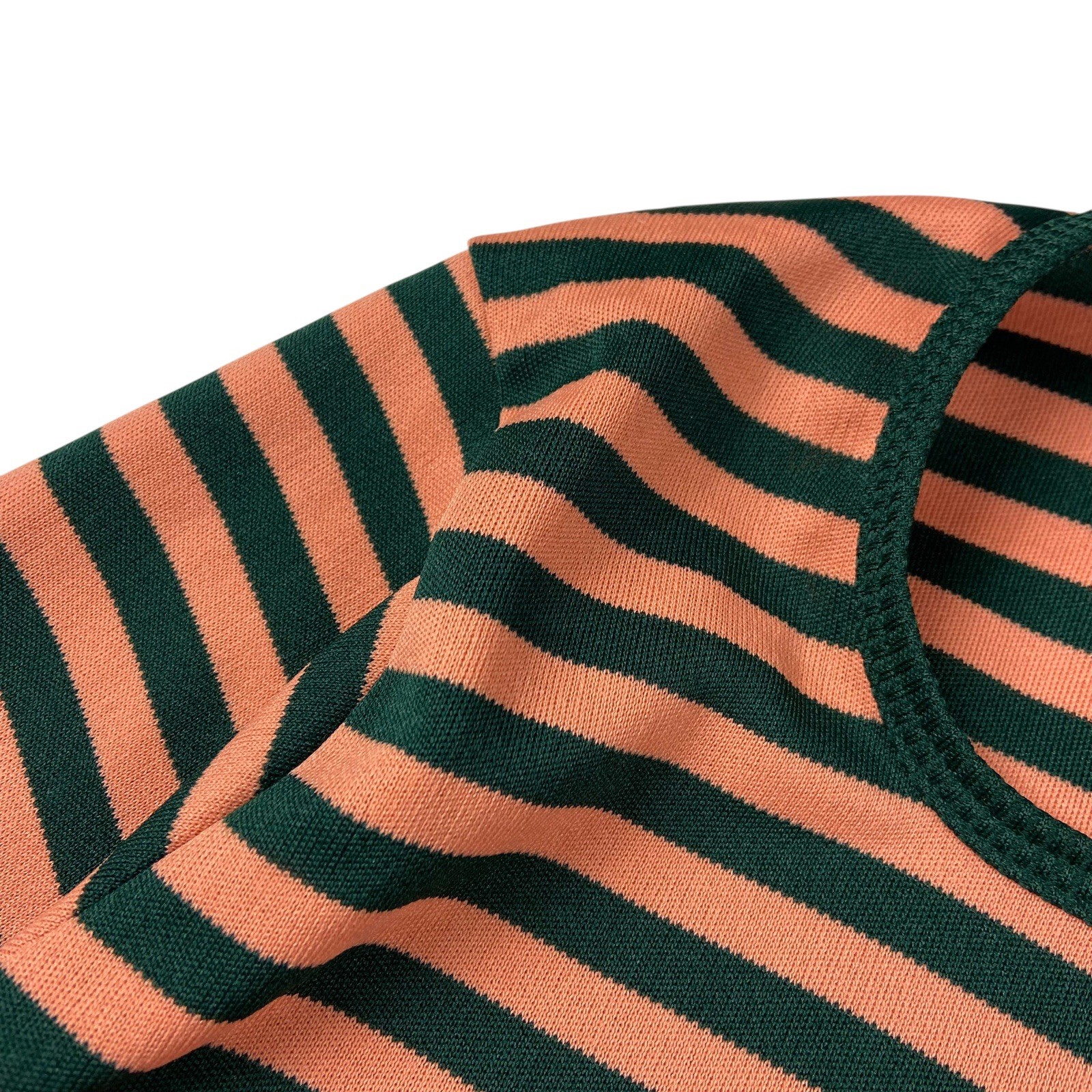 JC Penney Fashions Women’s VTG 70s 80s Striped Poly Knit 3/4 Sleeve Top
