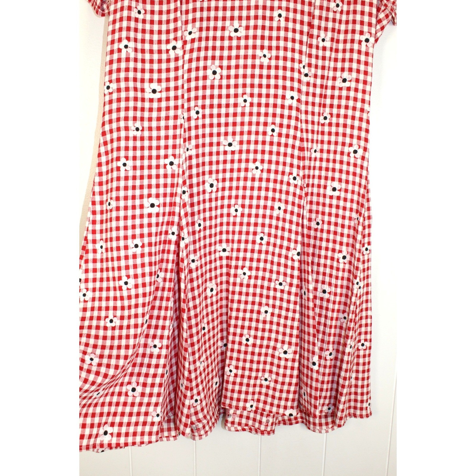 VTG BE Smart 80’s Reg Gingham Short Sleeve Tie Waist Mini Dress Rear Zip 11/12