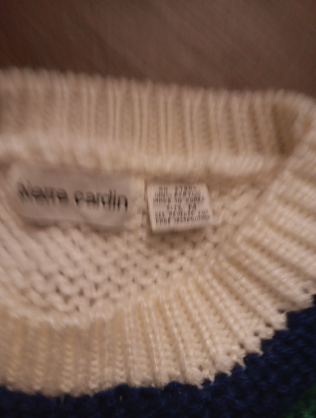 Vtg Pierre Cardin Sweater Med Multicolor Colorblock Abstract Chunky Knit Stripe