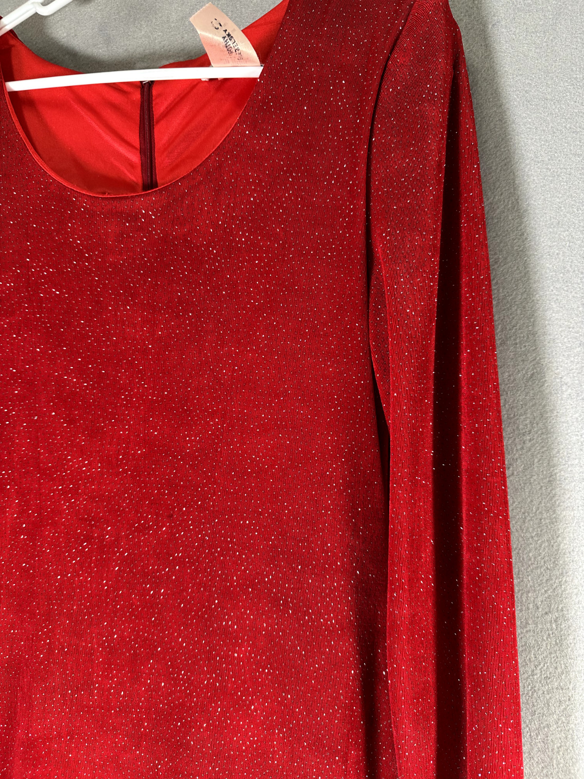Vintage Jessica Howard Red Glitter Maxi Dress Women Size 12 Evening 1980s 1990s