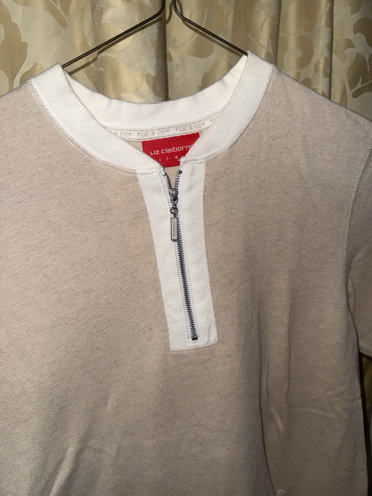 Vintage Liz Claiborne XSmall Womens Half Zip Shirt with Collar (WTF91)