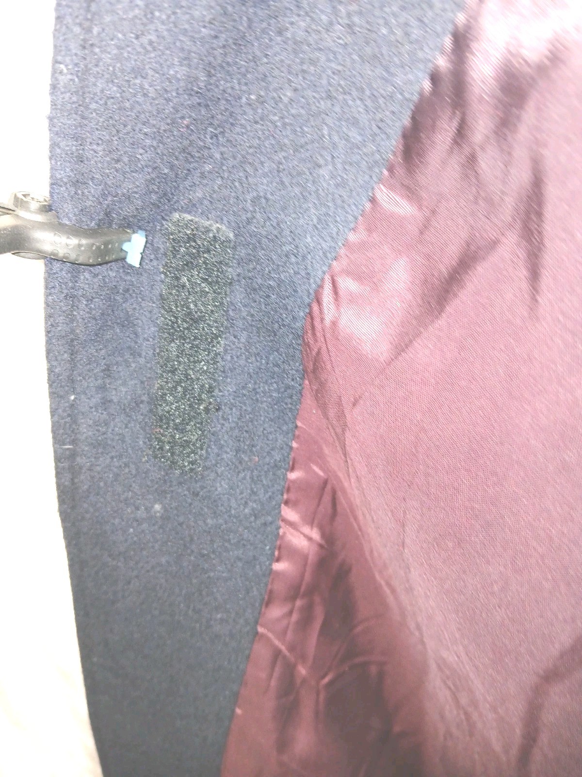 Vintage Women’s Dark Blue Wool Coat W Brown Faux Fur Collar Made In Usa, Size 6