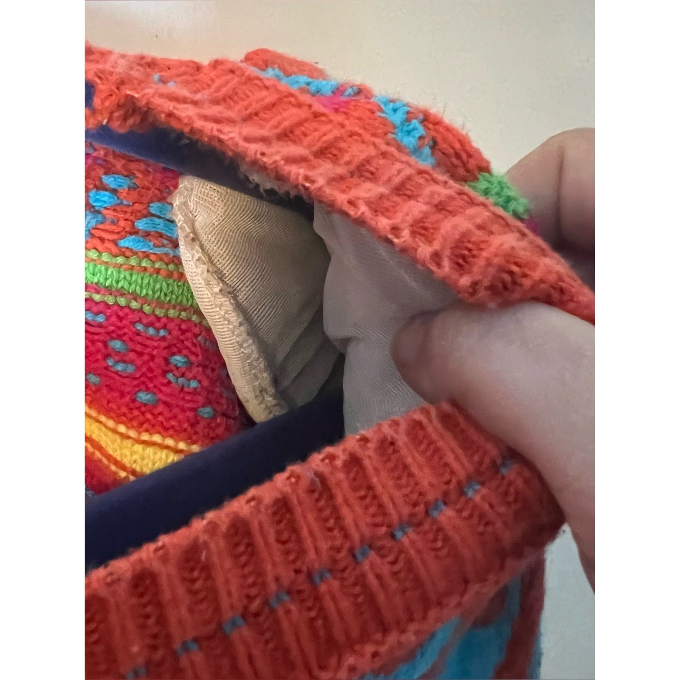 Vintage 80s Coogi Style Textured Multicolor Knit Sweater Shoulder Pads Sz M/L
