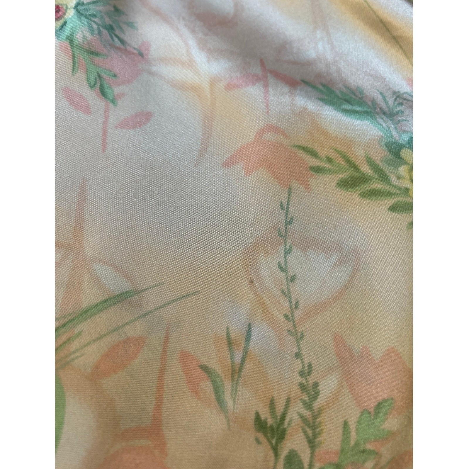 Vintage 90s Pink Floral Satin Slip Dress XS Open Back Lace Mini Nightgown Fairy