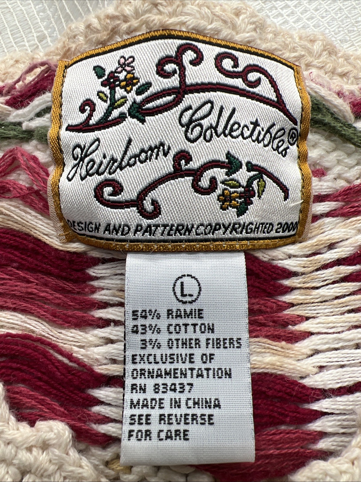 VTG Heirloom Collectibles Cardigan Sz L Knit Sweater Christmas Holiday Tree Bead