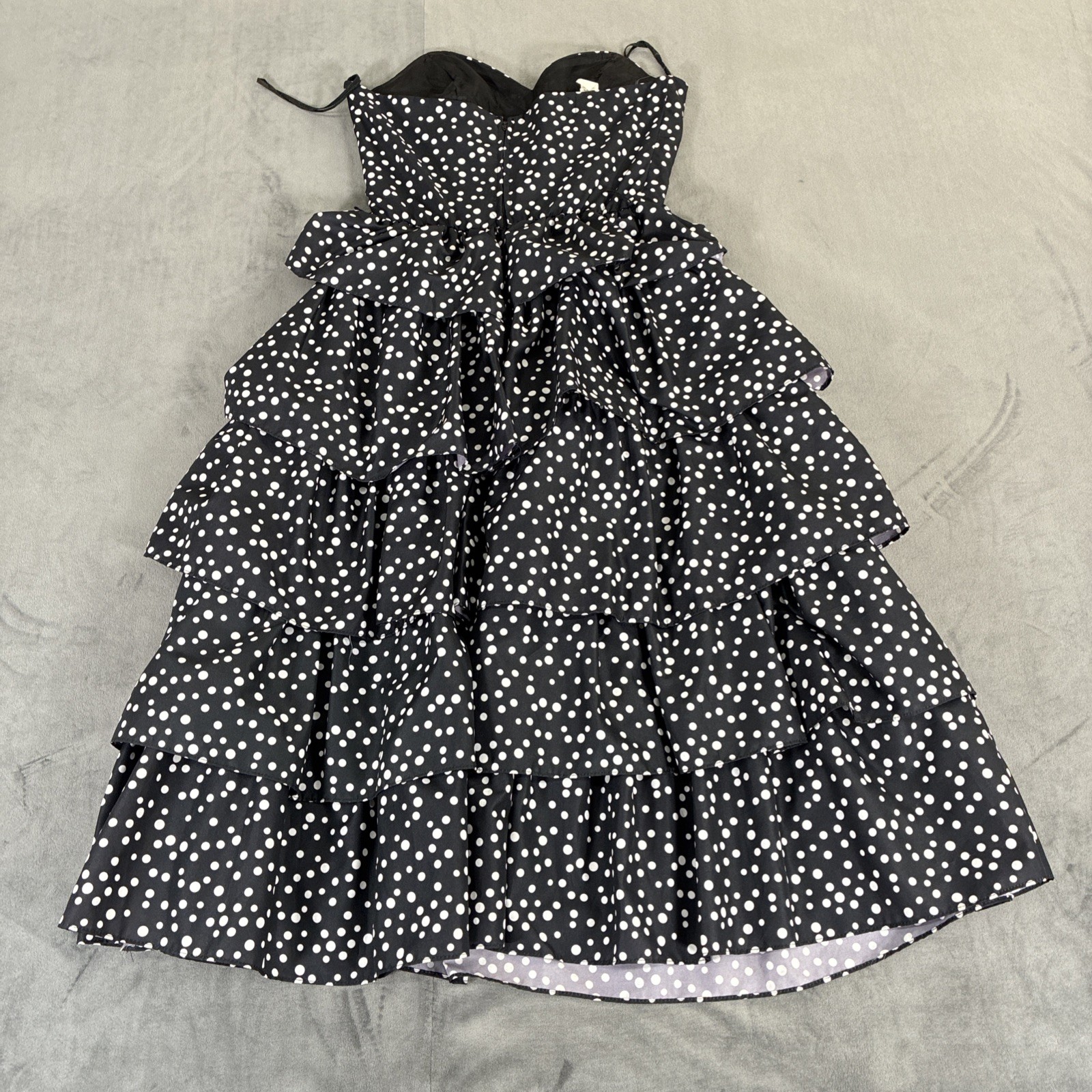 Vintage Diamond’s Run Wayne Diamond Strapless Polka Dot Ruffled Dress Sz. 11/12