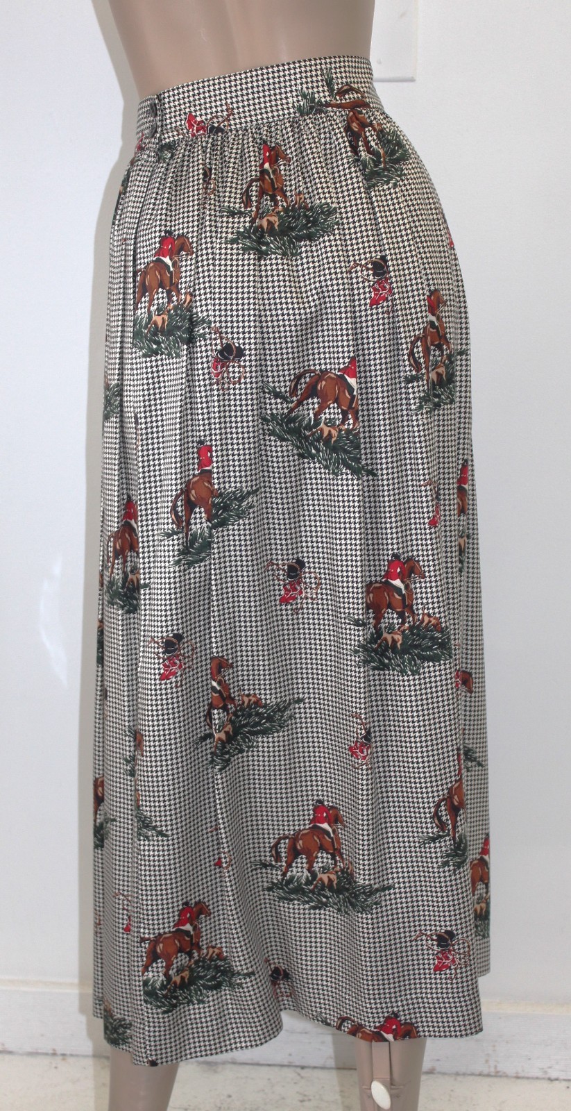 Tapestry Designs Vintage Maxi Skirt w Equestrian-themed Print Size 6