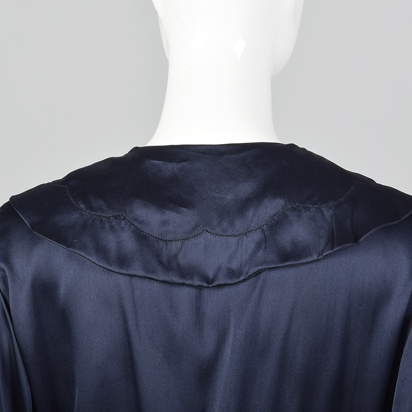 XXL 1930s Navy Silk Long Sleeve Dress Formal Gown Evening Plus Size Volup 30s